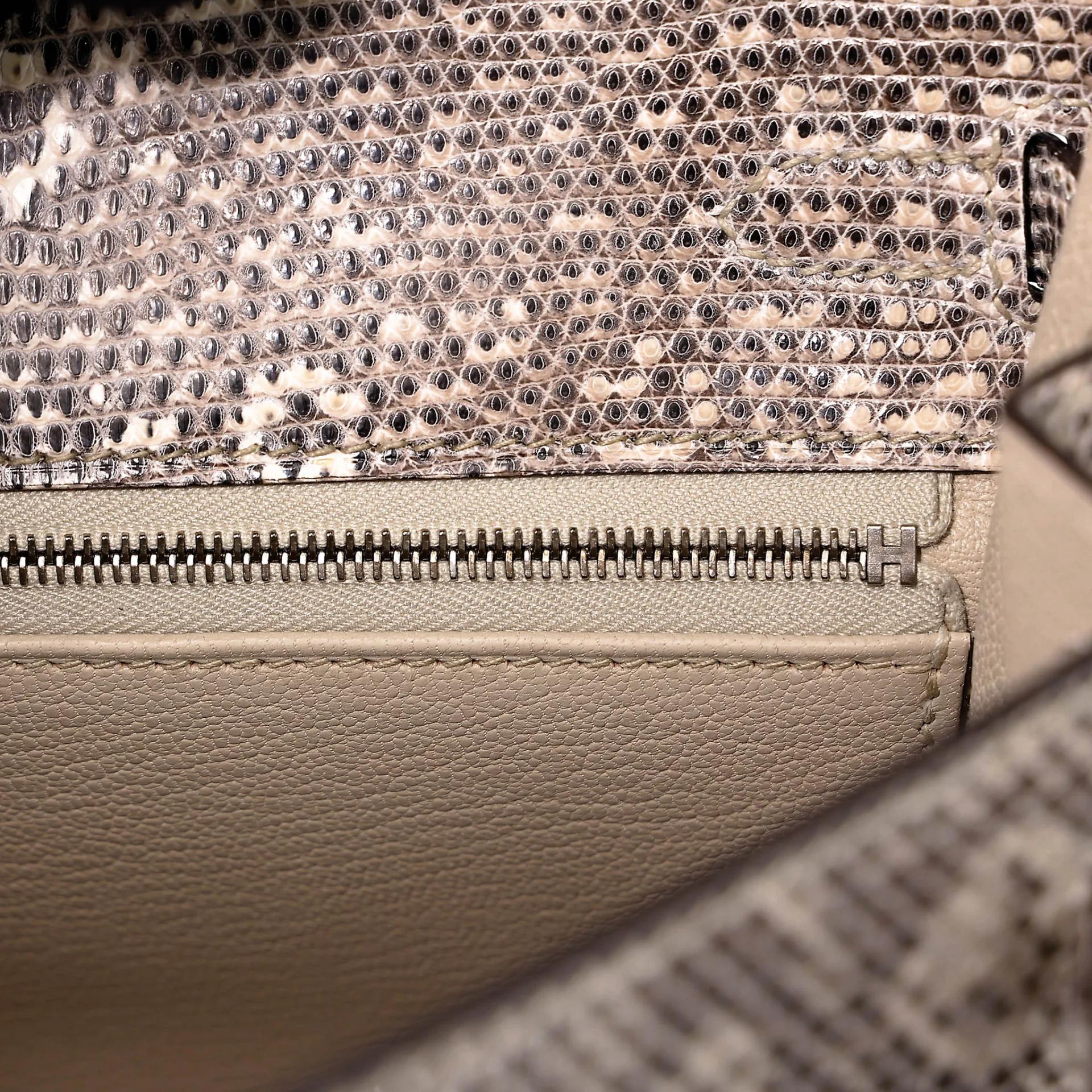 Unused ( Rank NS ) HERMÈS Kelly 25 Sellier Ombre (1B) Lizard Palladium hardware B (2023) - 15