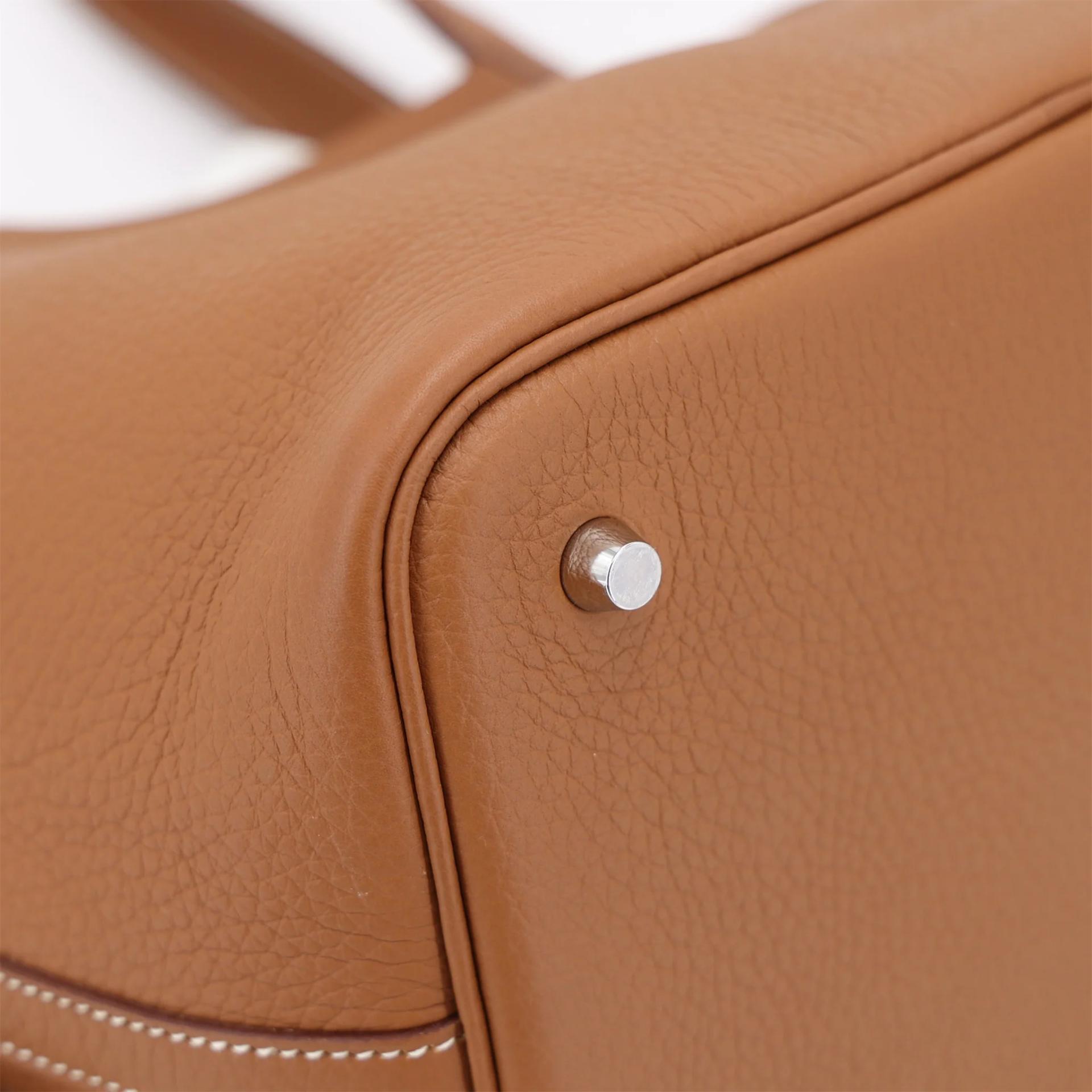 Excellent ( Rank SA ) HERMÈS Picotin Lock MM Gold (37) Clemence Palladium hardware W (2024) - 7