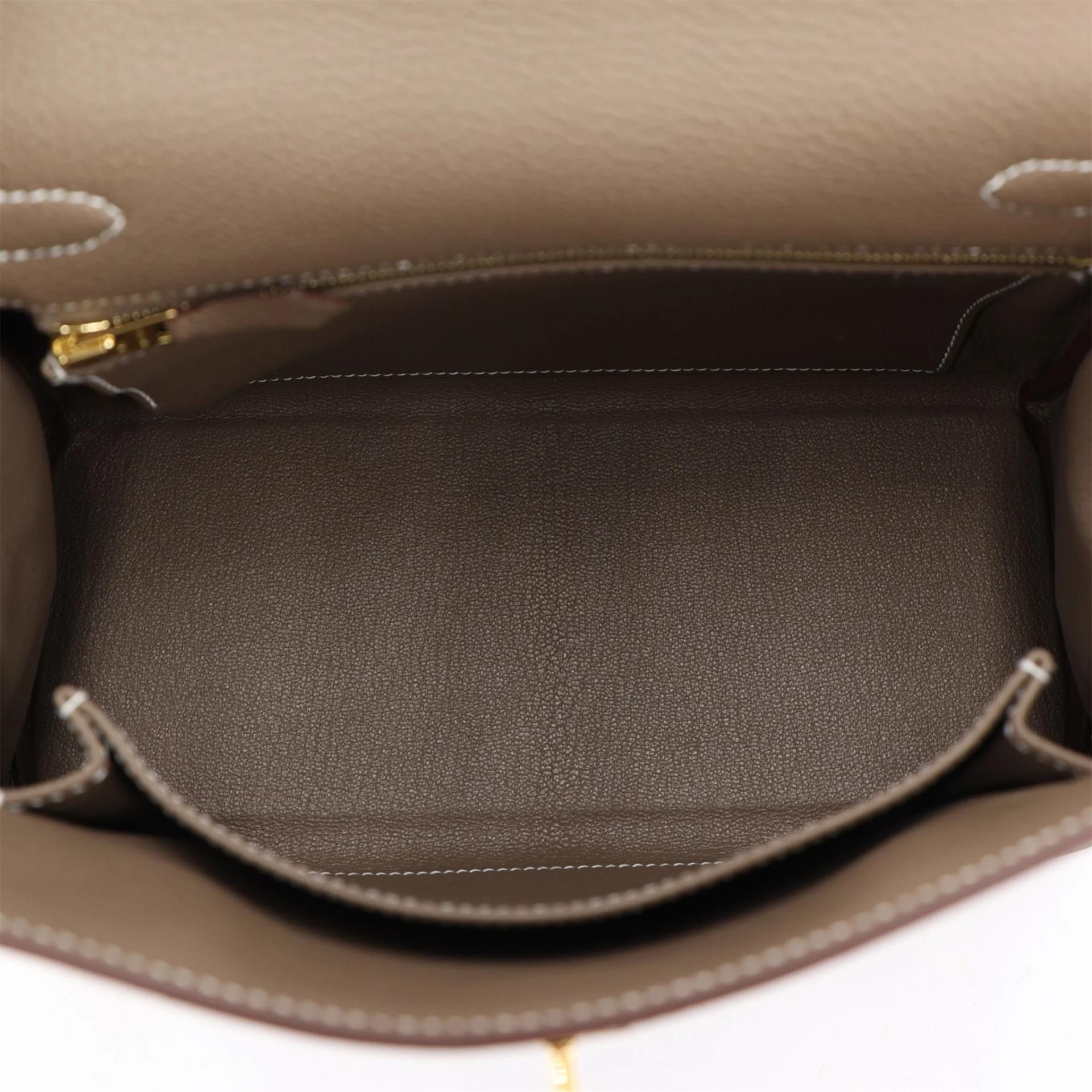 Brand New ( Rank N ) HERMÈS Kelly 25 Etoupe (18) Togo Gold hardware G (2026) - 11