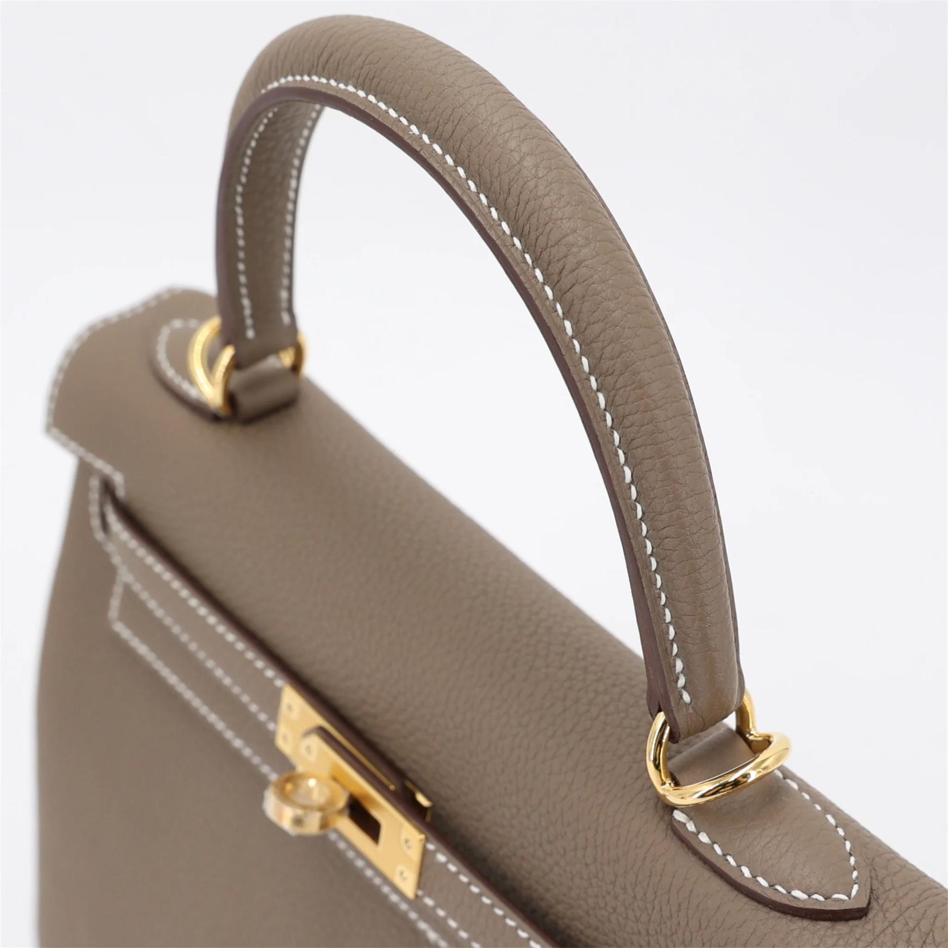 Brand New ( Rank N ) HERMÈS Kelly 25 Etoupe (18) Togo Gold hardware G (2026) - 3
