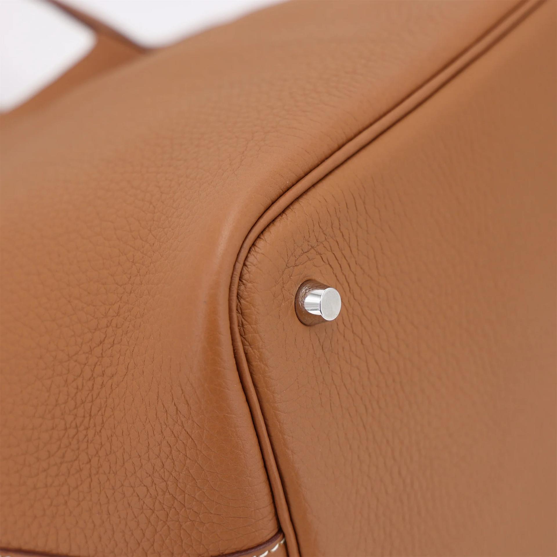 Excellent ( Rank SA ) HERMÈS Picotin Lock MM Gold (37) Clemence Palladium hardware W (2024) - 9