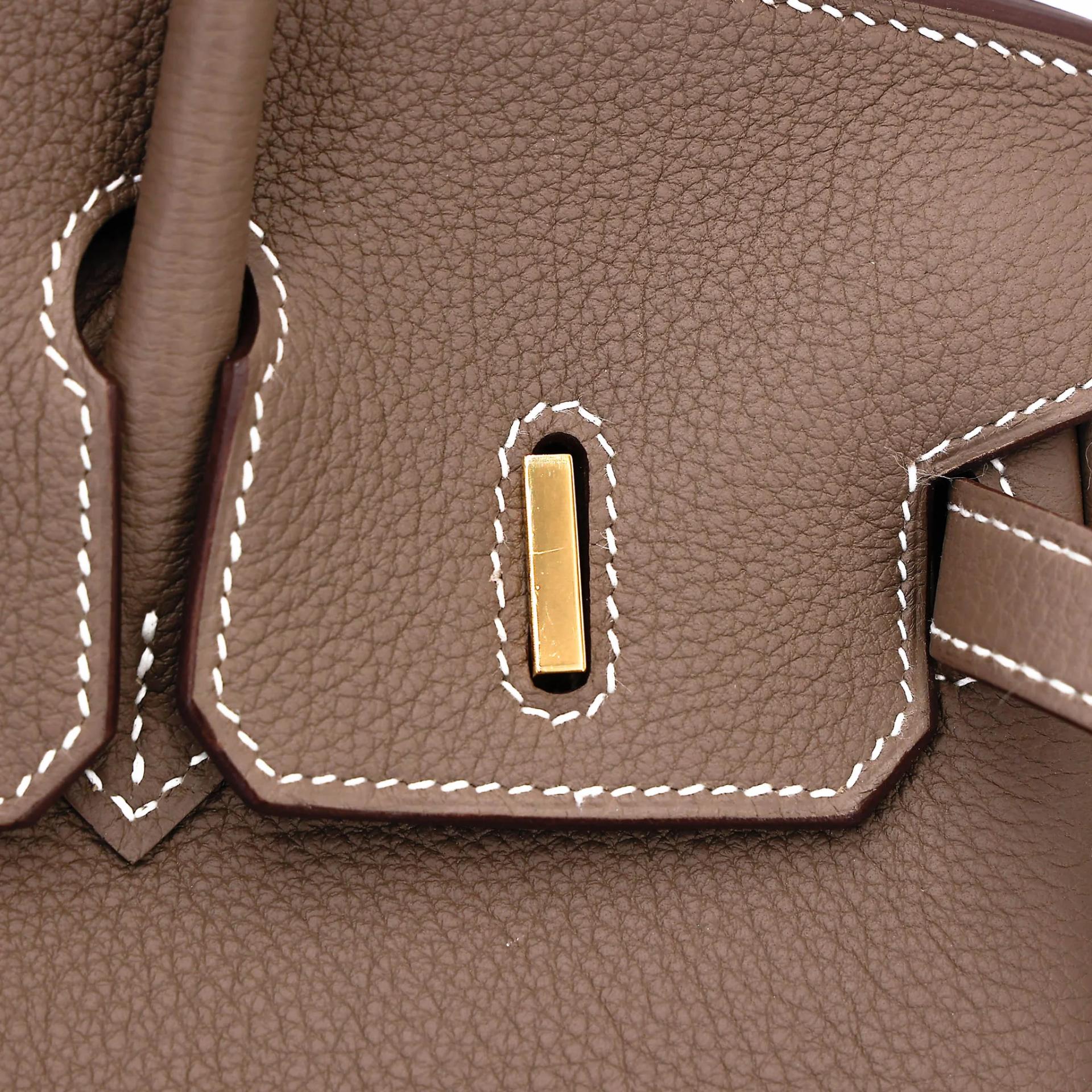 Excellent ( Rank SA ) HERMÈS Birkin 25 Etoupe (18) Togo Gold hardware G (2026) - 11