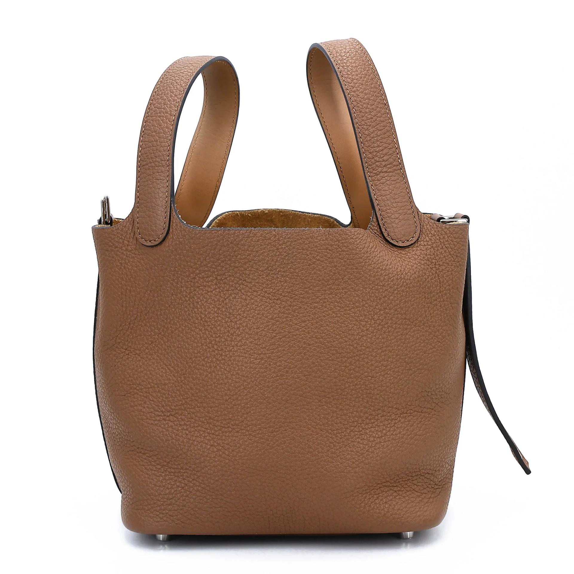 Excellent ( Rank SA ) HERMÈS Picotin Lock PM Alezan (3G) Clemence Palladium hardware Z (2021) - 4