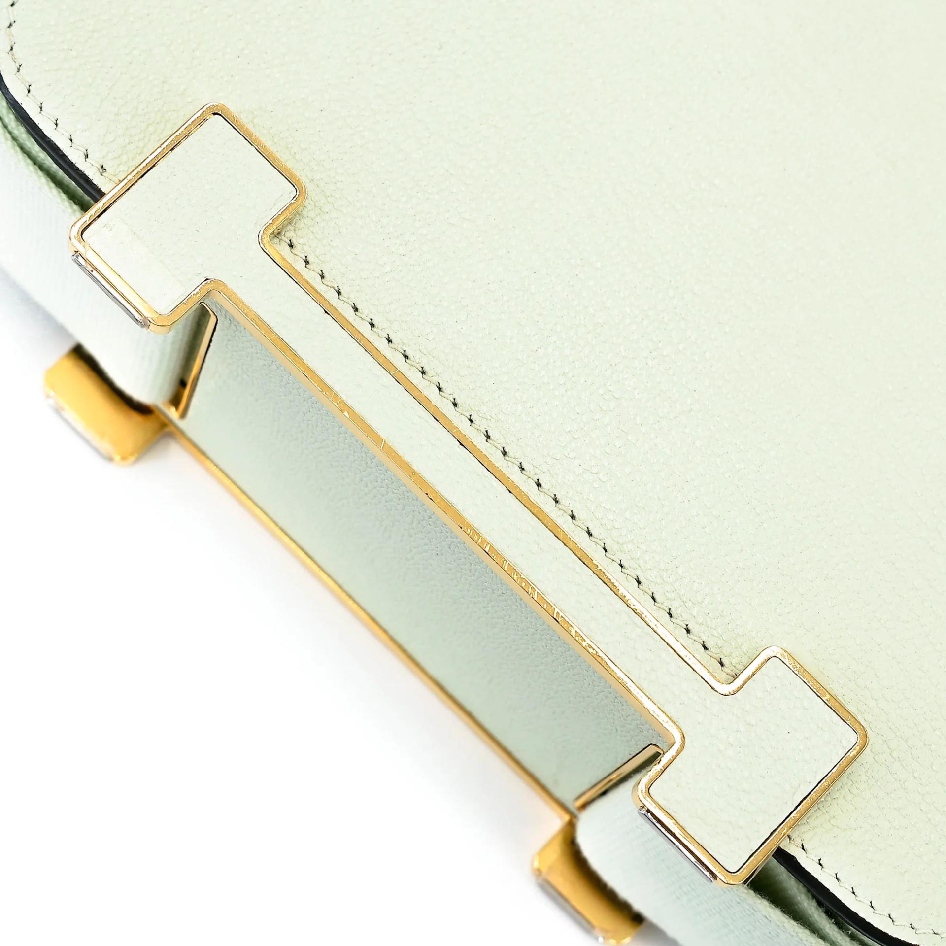 Very Good ( Rank A) HERMÈS Geta Vert Fizz (0S) Chevre Gold hardware B (2023) - 11