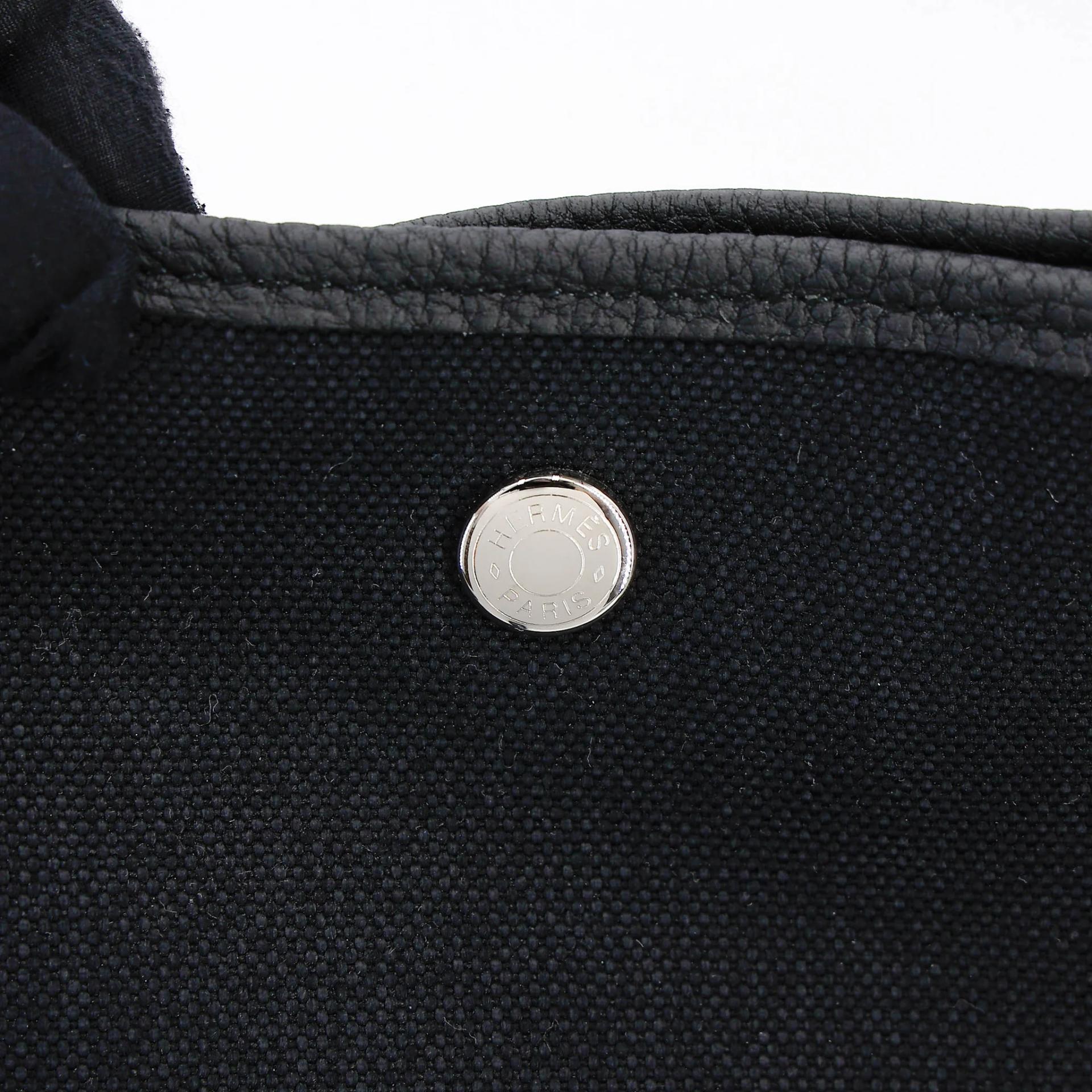Unused ( Rank NS ) HERMÈS Garden Party 49 Noir (89) Toile H canvas Negonda Palladium hardware D (2019) - 9