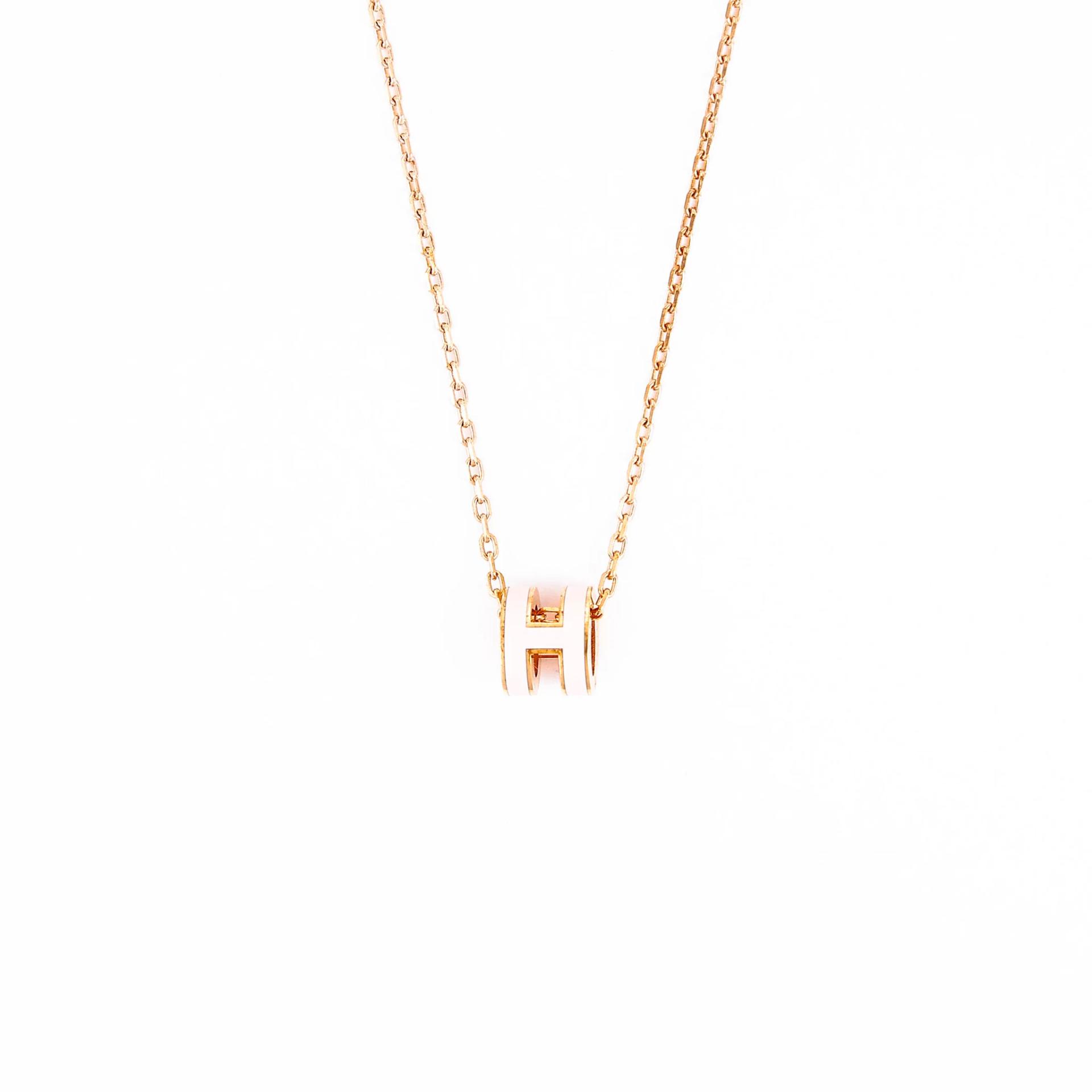 Brand New ( Rank N ) HERMÈS Mini Pop H pendant Rose Sakura (3Q) Rose Gold hardware - 6