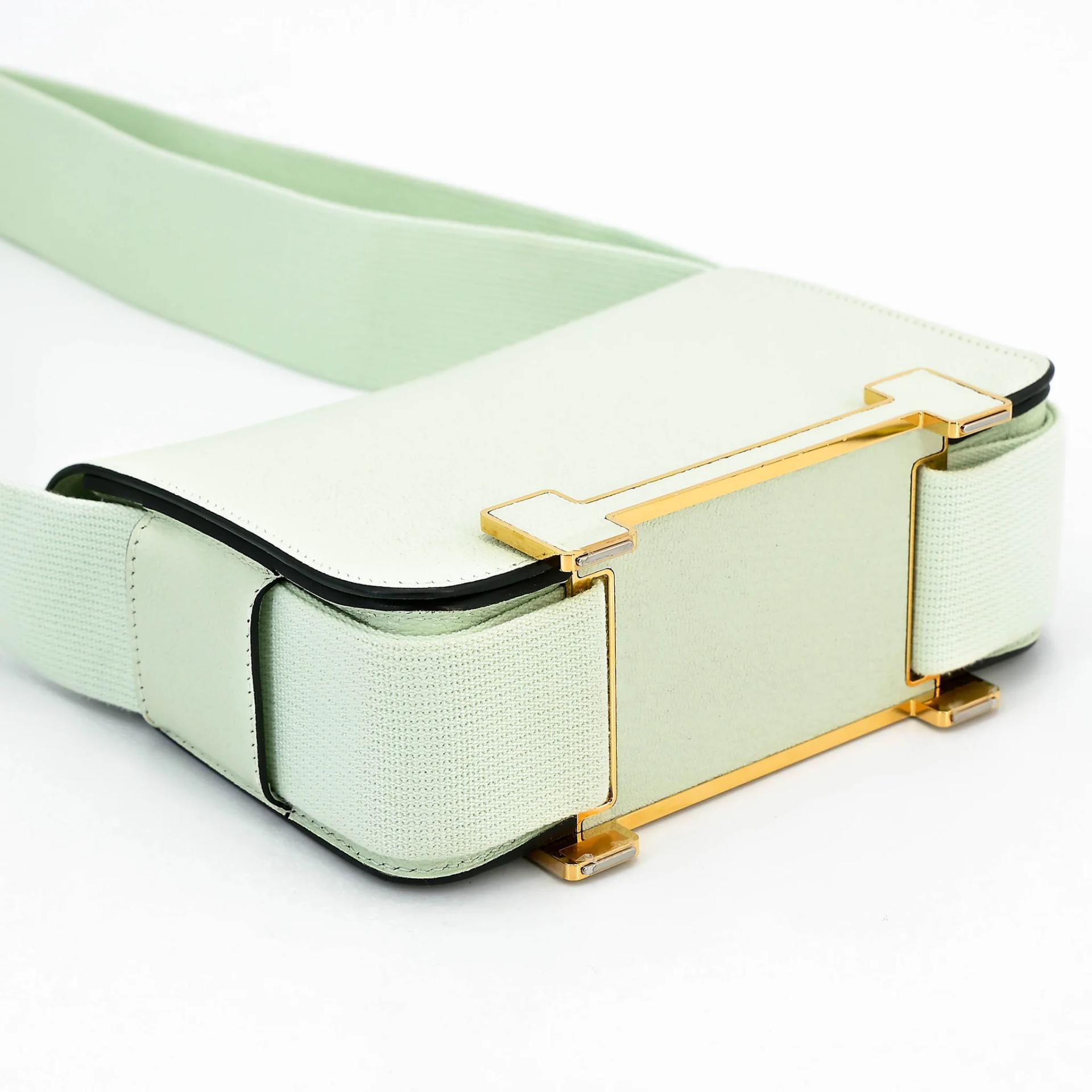 Very Good ( Rank A) HERMÈS Geta Vert Fizz (0S) Chevre Gold hardware B (2023) - 8