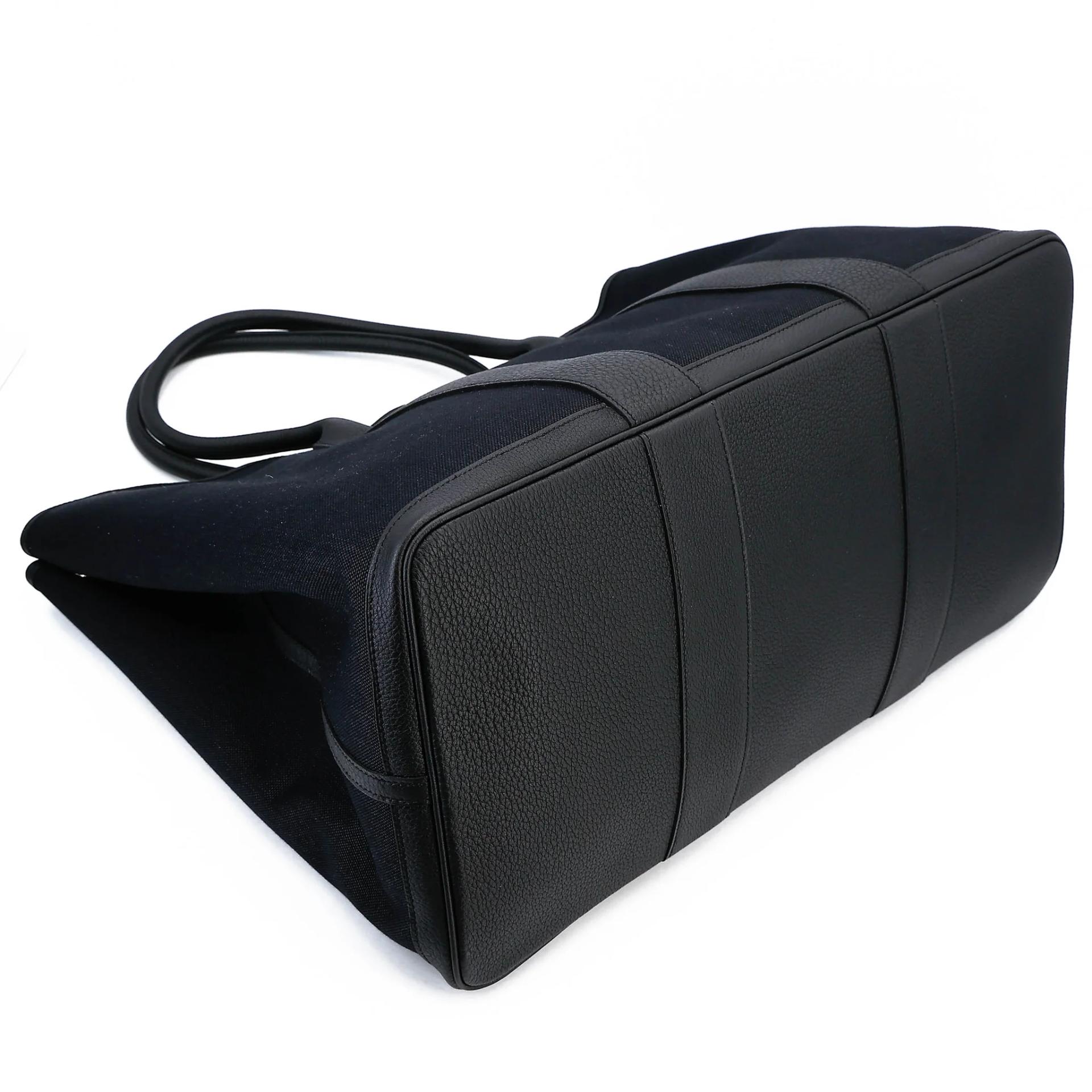 Unused ( Rank NS ) HERMÈS Garden Party 49 Noir (89) Toile H canvas Negonda Palladium hardware D (2019) - 7
