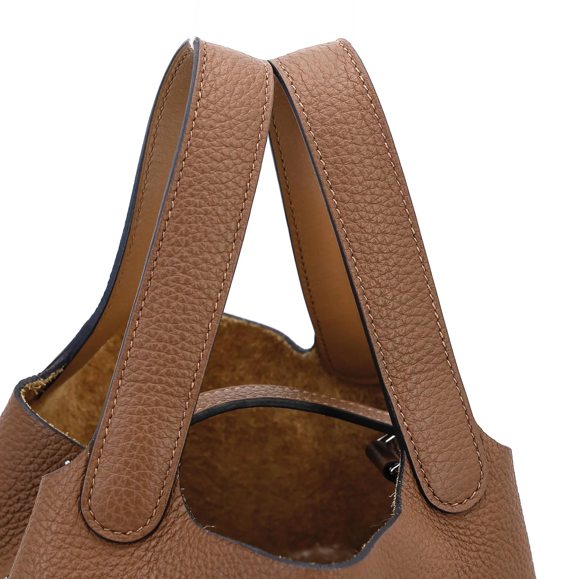 Excellent ( Rank SA ) HERMÈS Picotin Lock PM Alezan (3G) Clemence Palladium hardware Z (2021) - 3