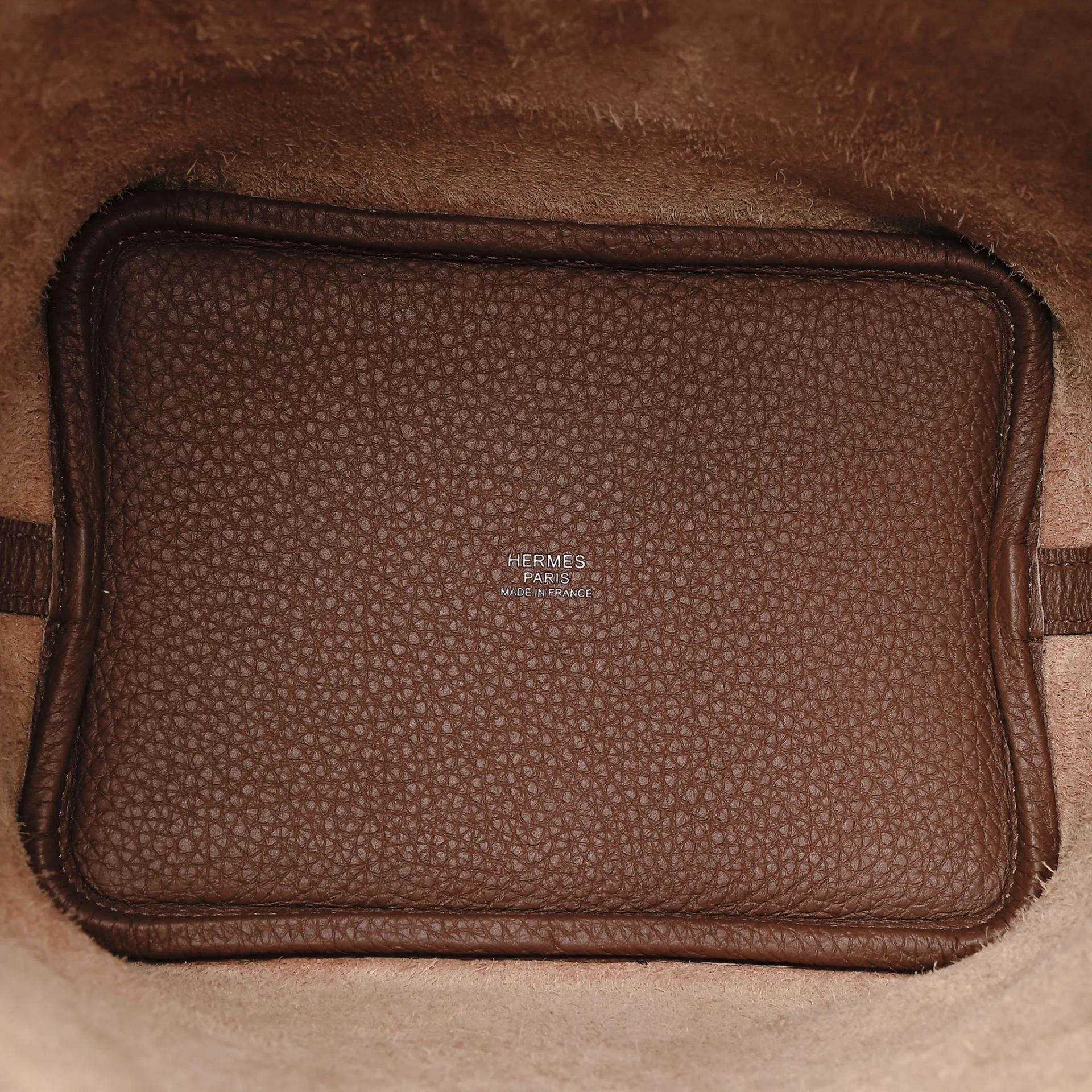 Excellent ( Rank SA ) HERMÈS Picotin Lock PM Alezan (3G) Clemence Palladium hardware Z (2021) - 14