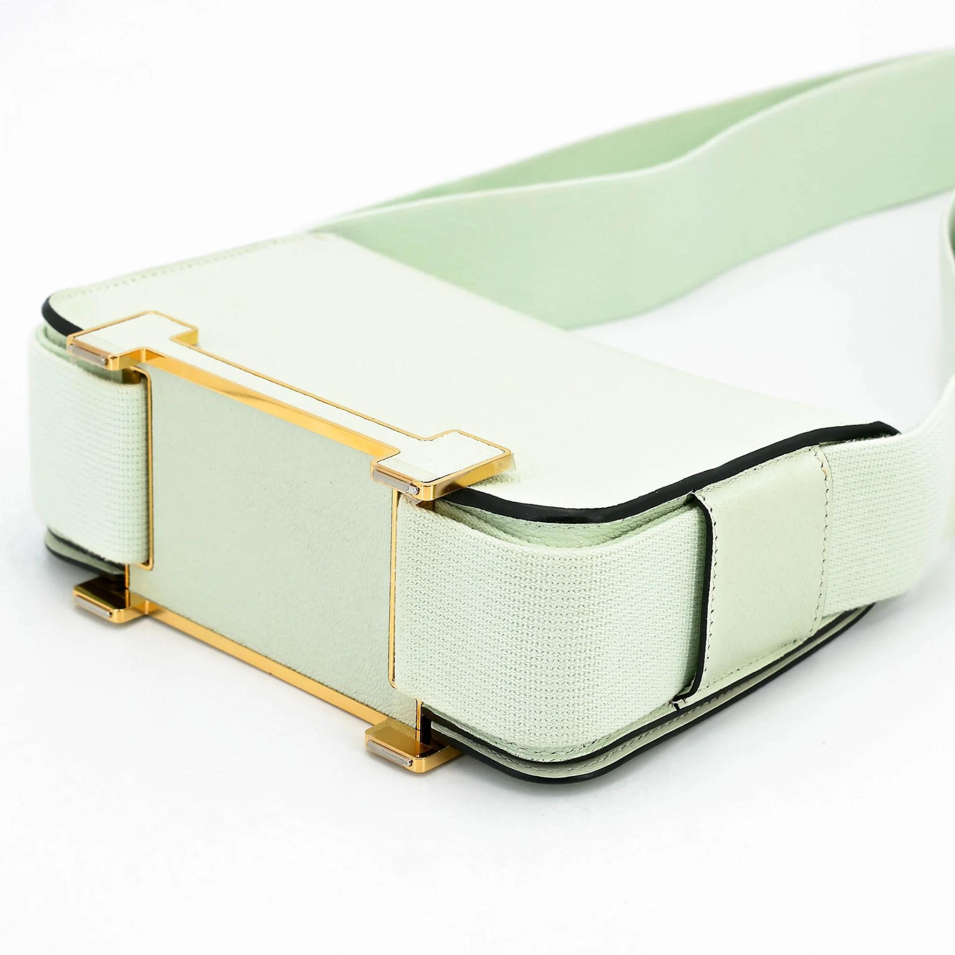 Very Good ( Rank A) HERMÈS Geta Vert Fizz (0S) Chevre Gold hardware B (2023) - 5
