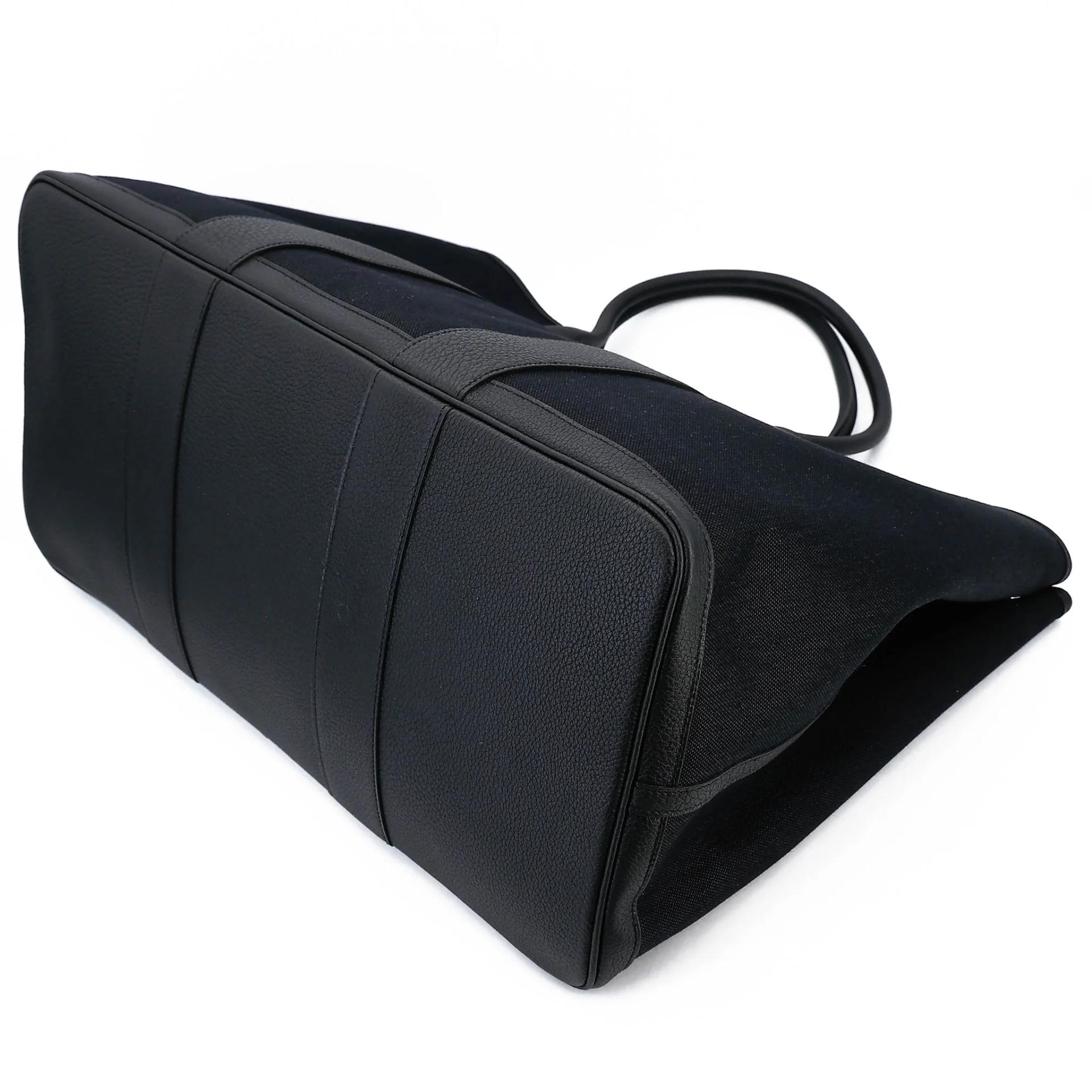 Unused ( Rank NS ) HERMÈS Garden Party 49 Noir (89) Toile H canvas Negonda Palladium hardware D (2019) - 6