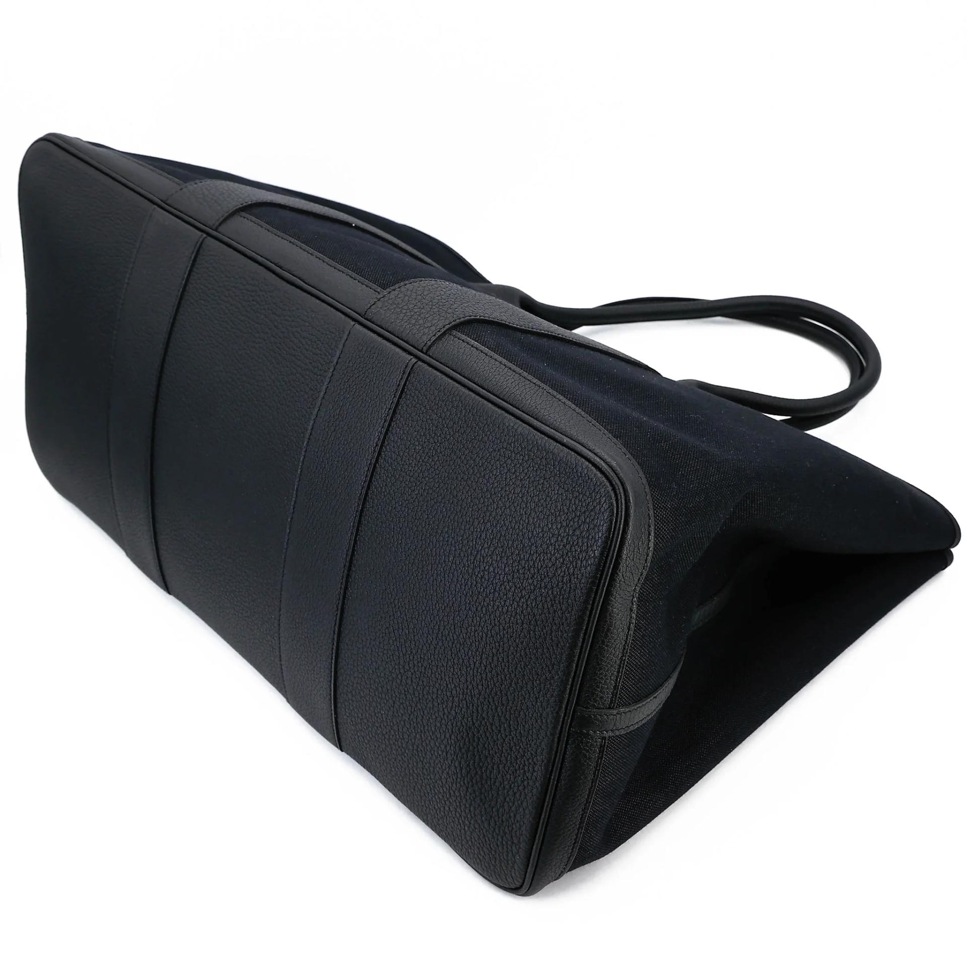 Unused ( Rank NS ) HERMÈS Garden Party 49 Noir (89) Toile H canvas Negonda Palladium hardware D (2019) - 4