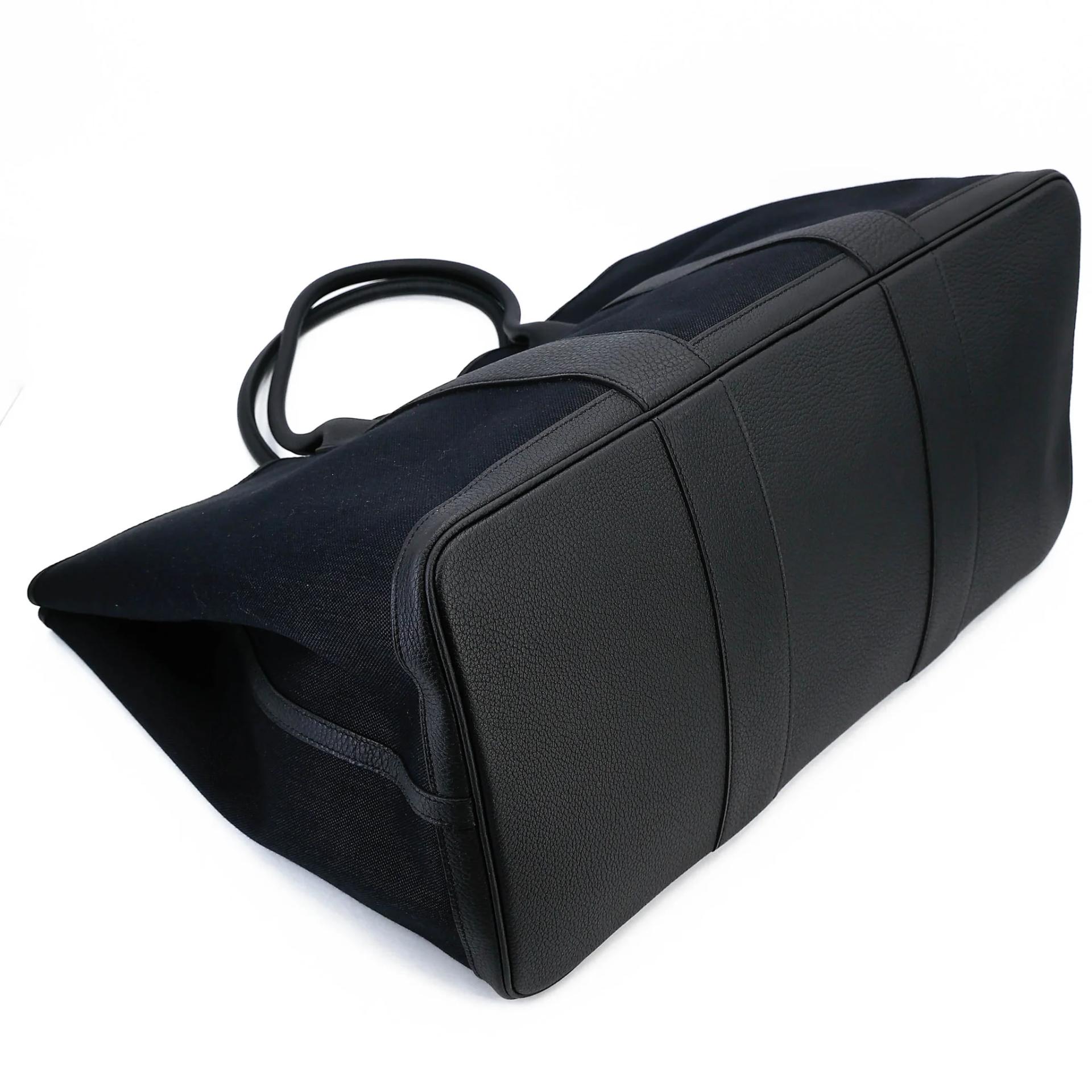 Unused ( Rank NS ) HERMÈS Garden Party 49 Noir (89) Toile H canvas Negonda Palladium hardware D (2019) - 5