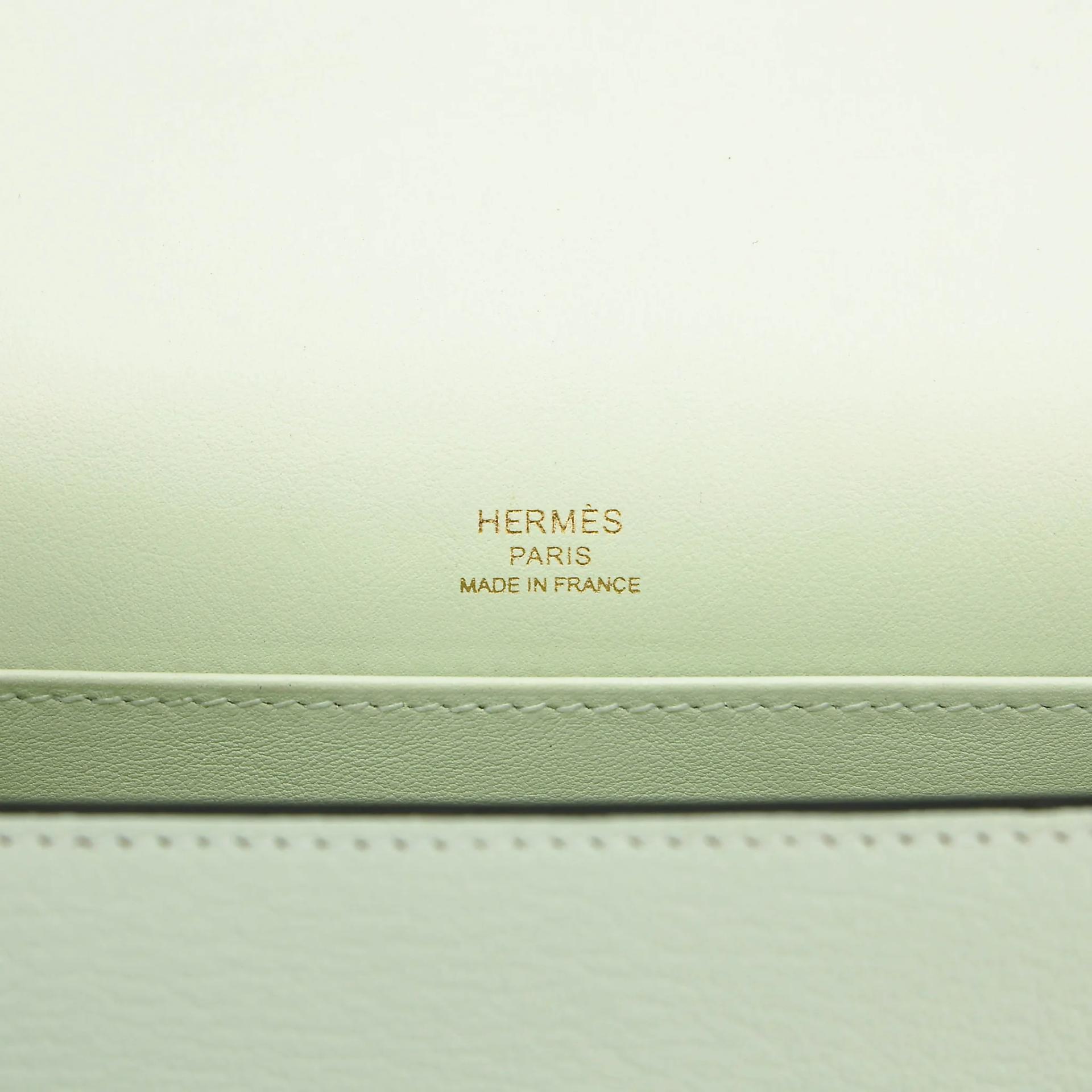 Very Good ( Rank A) HERMÈS Geta Vert Fizz (0S) Chevre Gold hardware B (2023) - 14