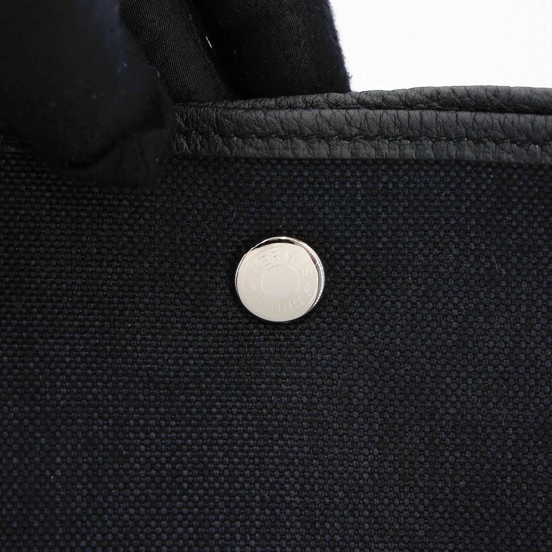 Unused ( Rank NS ) HERMÈS Garden Party 49 Noir (89) Toile H canvas Negonda Palladium hardware D (2019) - 8