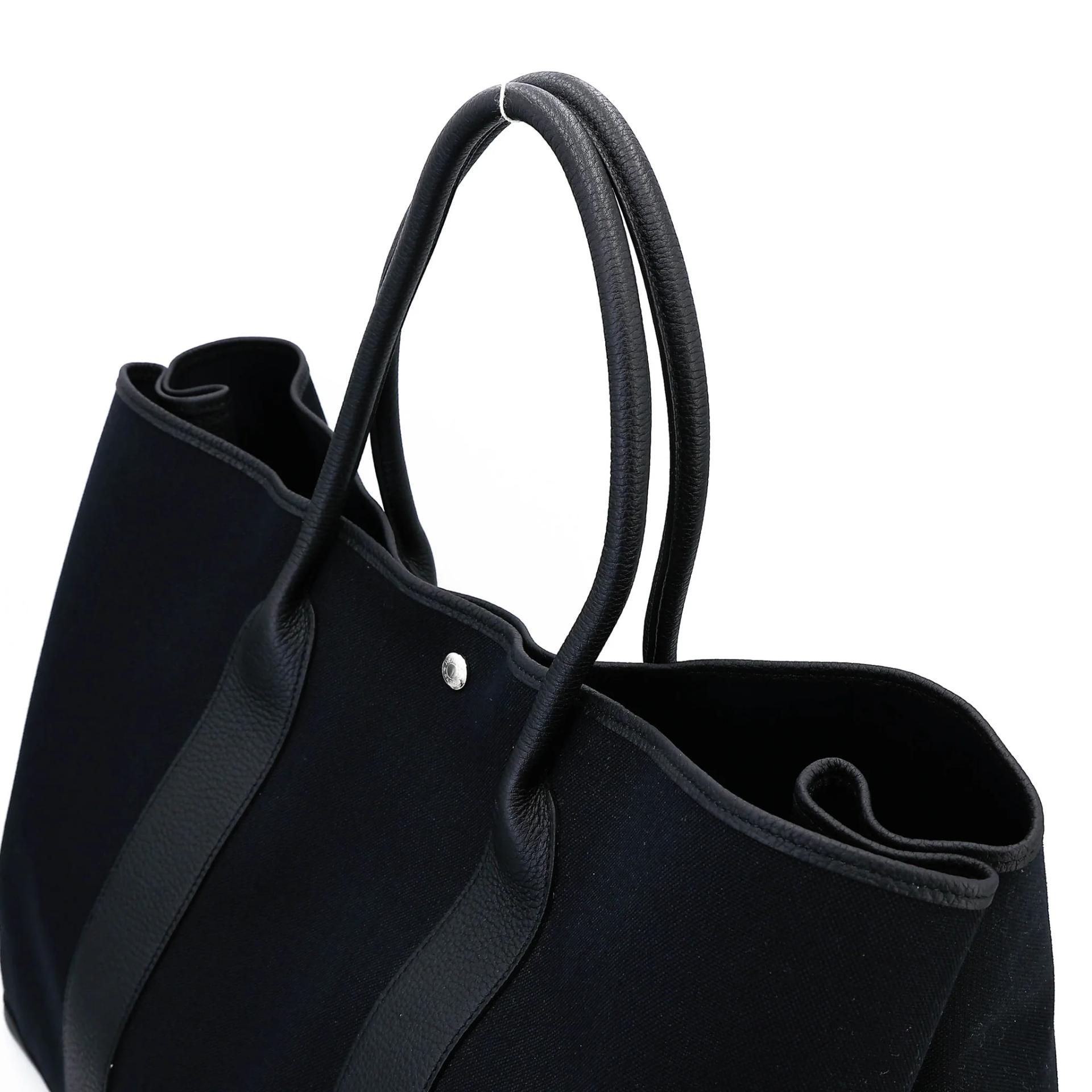 Unused ( Rank NS ) HERMÈS Garden Party 49 Noir (89) Toile H canvas Negonda Palladium hardware D (2019) - 3