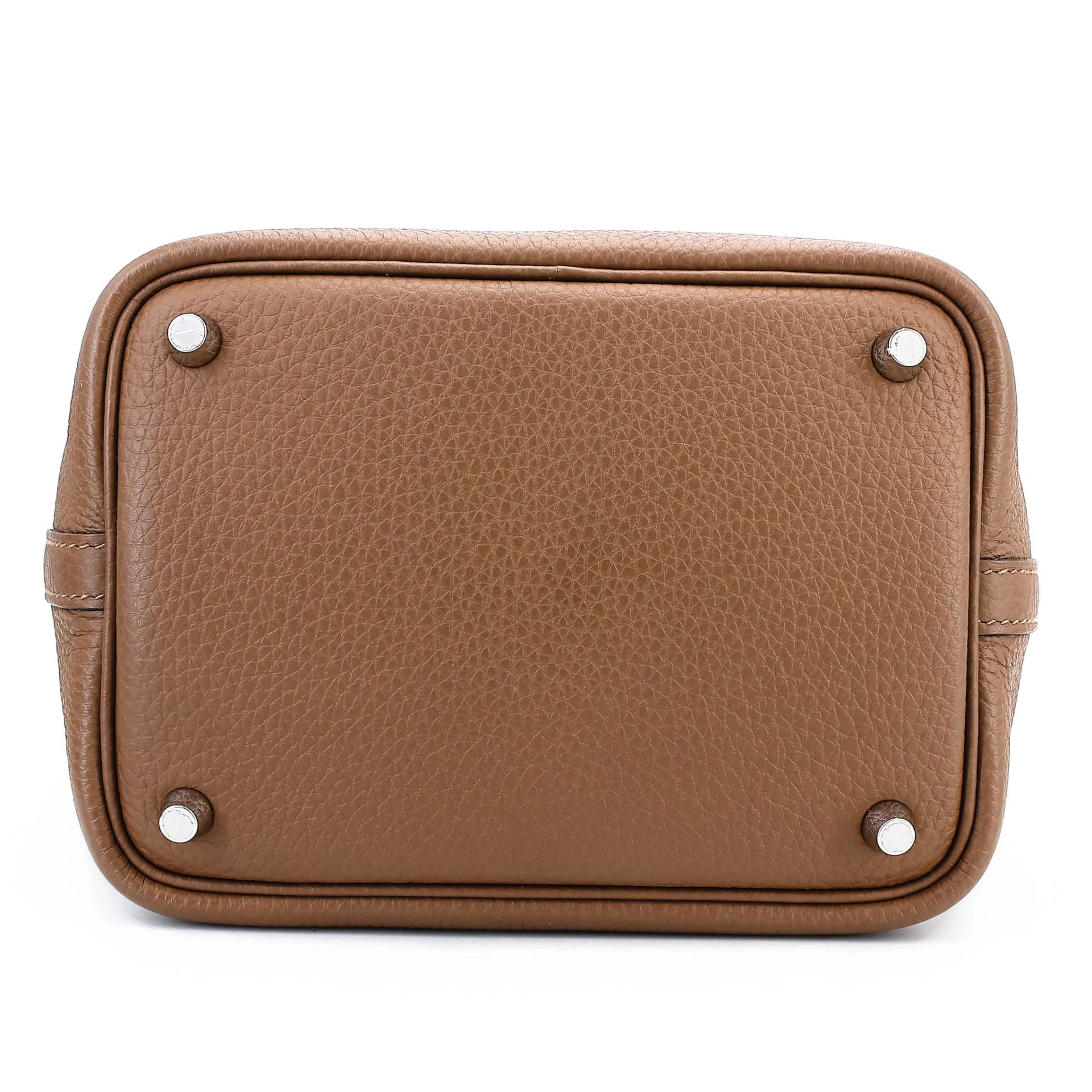 Excellent ( Rank SA ) HERMÈS Picotin Lock PM Alezan (3G) Clemence Palladium hardware Z (2021) - 6