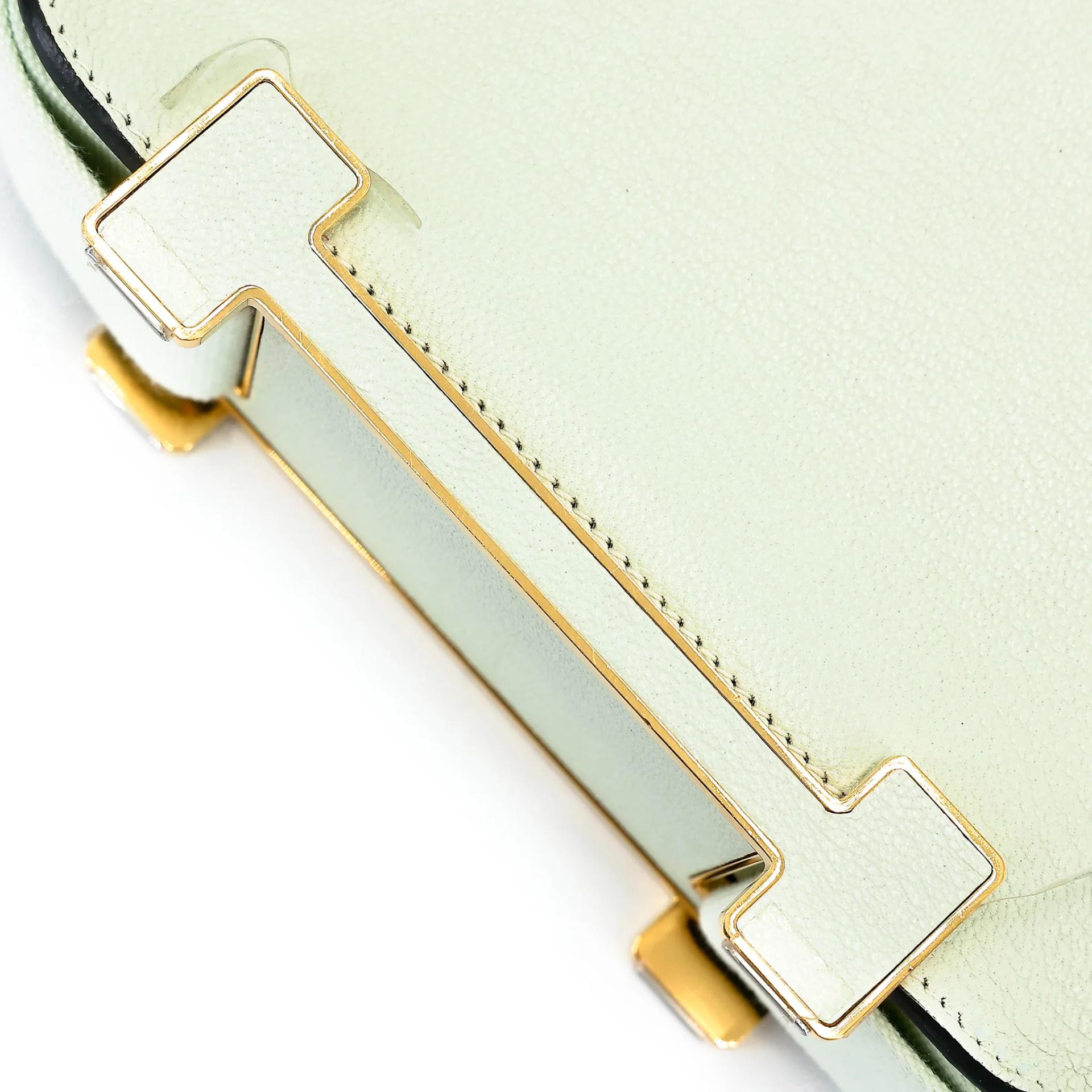Very Good ( Rank A) HERMÈS Geta Vert Fizz (0S) Chevre Gold hardware B (2023) - 10