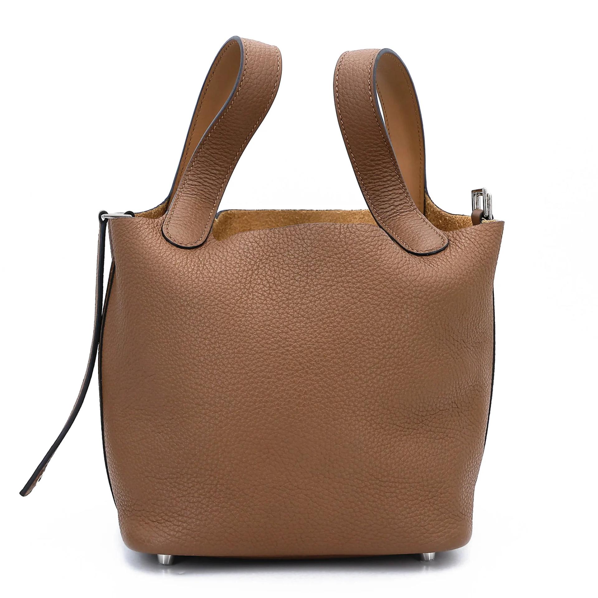 Excellent ( Rank SA ) HERMÈS Picotin Lock PM Alezan (3G) Clemence Palladium hardware Z (2021) - 5