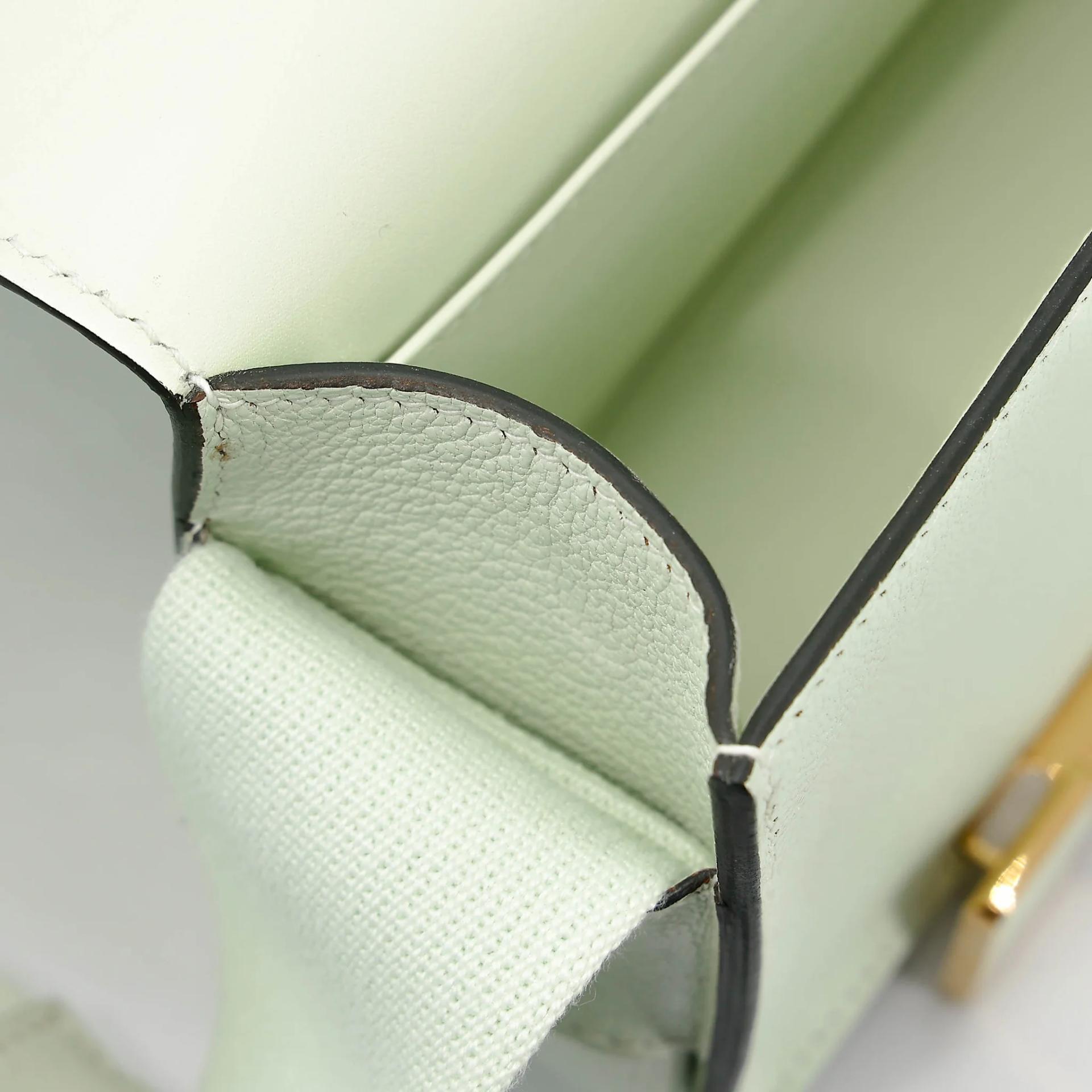 Very Good ( Rank A) HERMÈS Geta Vert Fizz (0S) Chevre Gold hardware B (2023) - 19