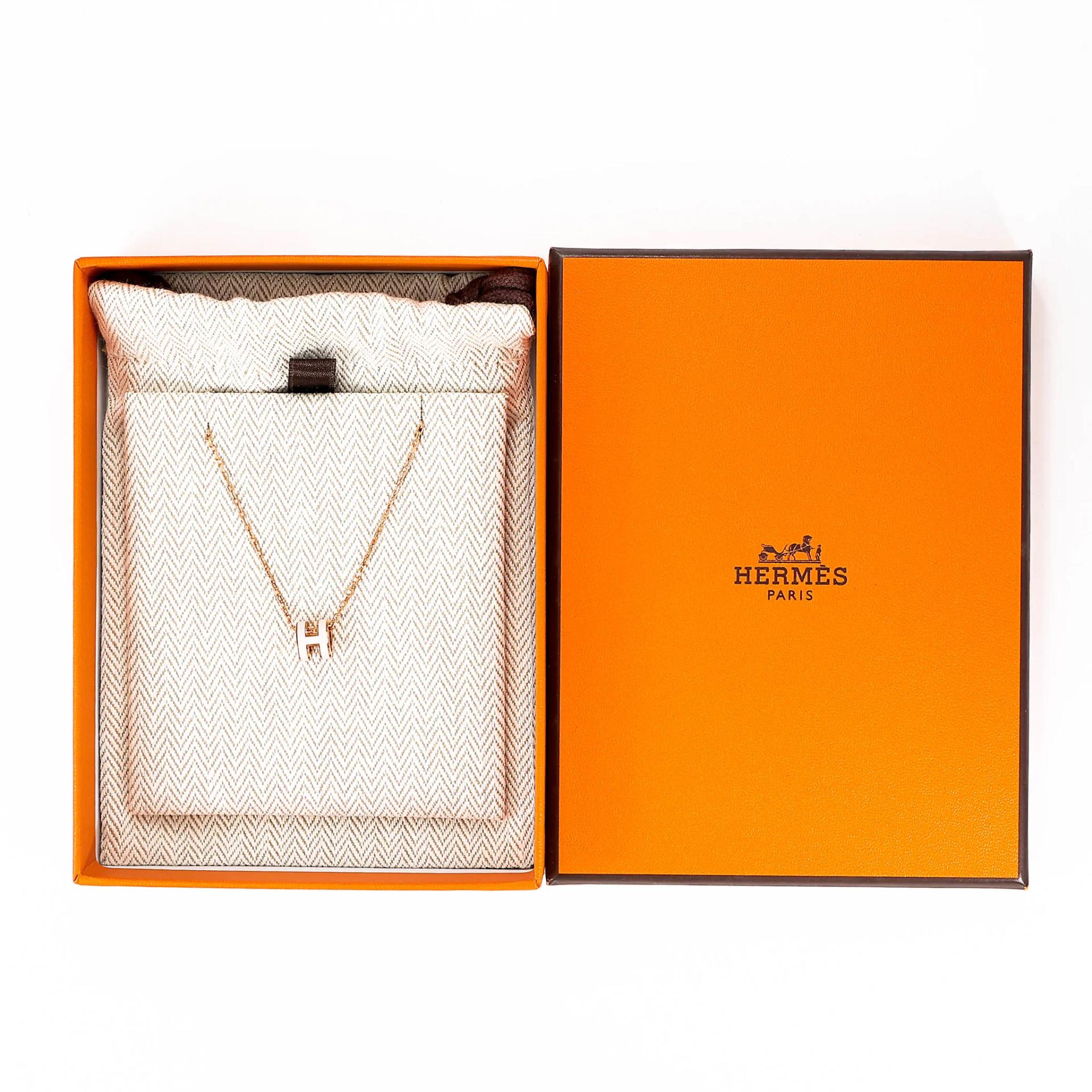 Brand New ( Rank N ) HERMÈS Mini Pop H pendant Rose Sakura (3Q) Rose Gold hardware - 3