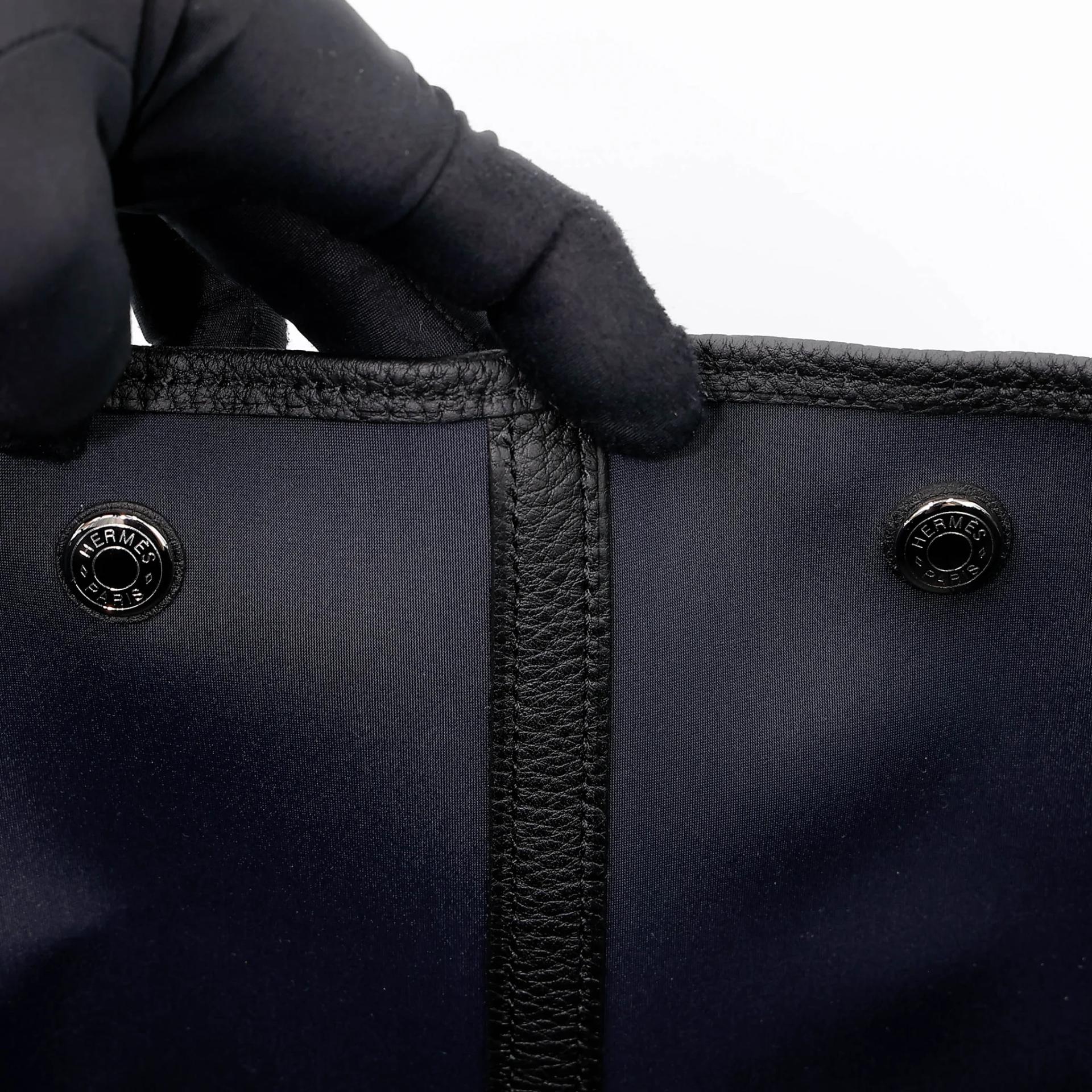 Unused ( Rank NS ) HERMÈS Garden Party 49 Noir (89) Toile H canvas Negonda Palladium hardware D (2019) - 16