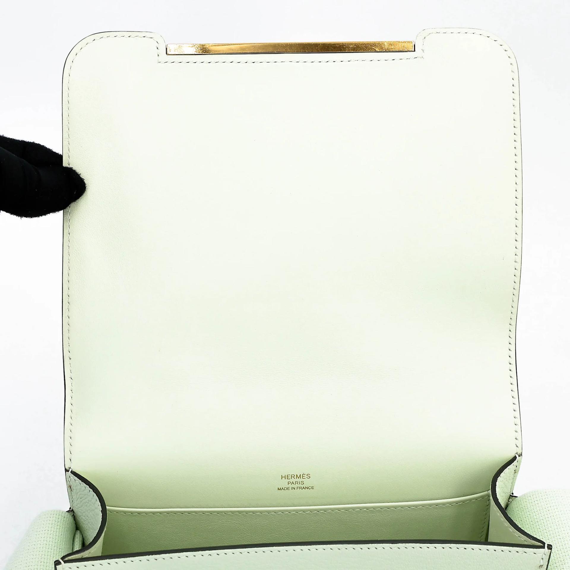 Very Good ( Rank A) HERMÈS Geta Vert Fizz (0S) Chevre Gold hardware B (2023) - 13
