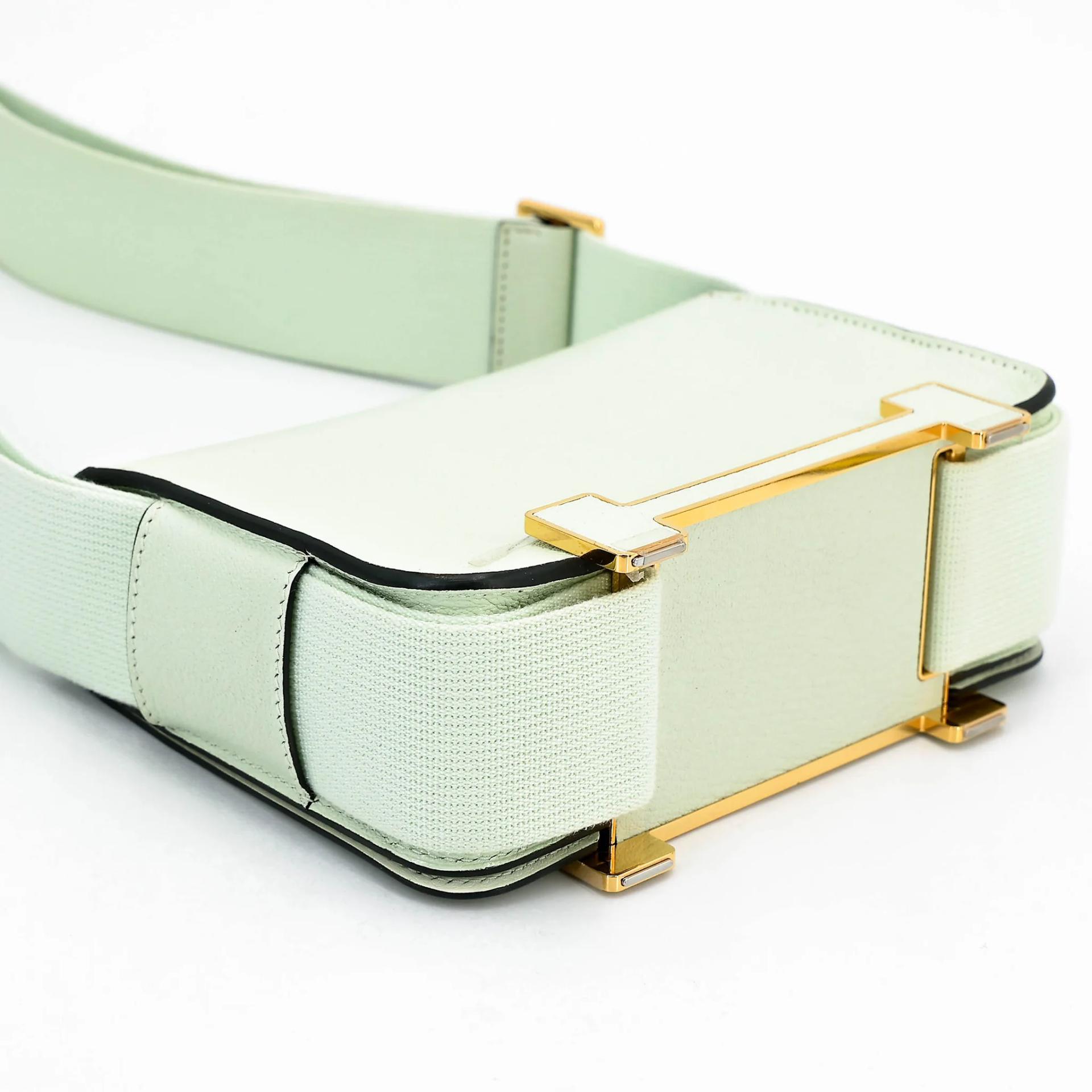 Very Good ( Rank A) HERMÈS Geta Vert Fizz (0S) Chevre Gold hardware B (2023) - 6
