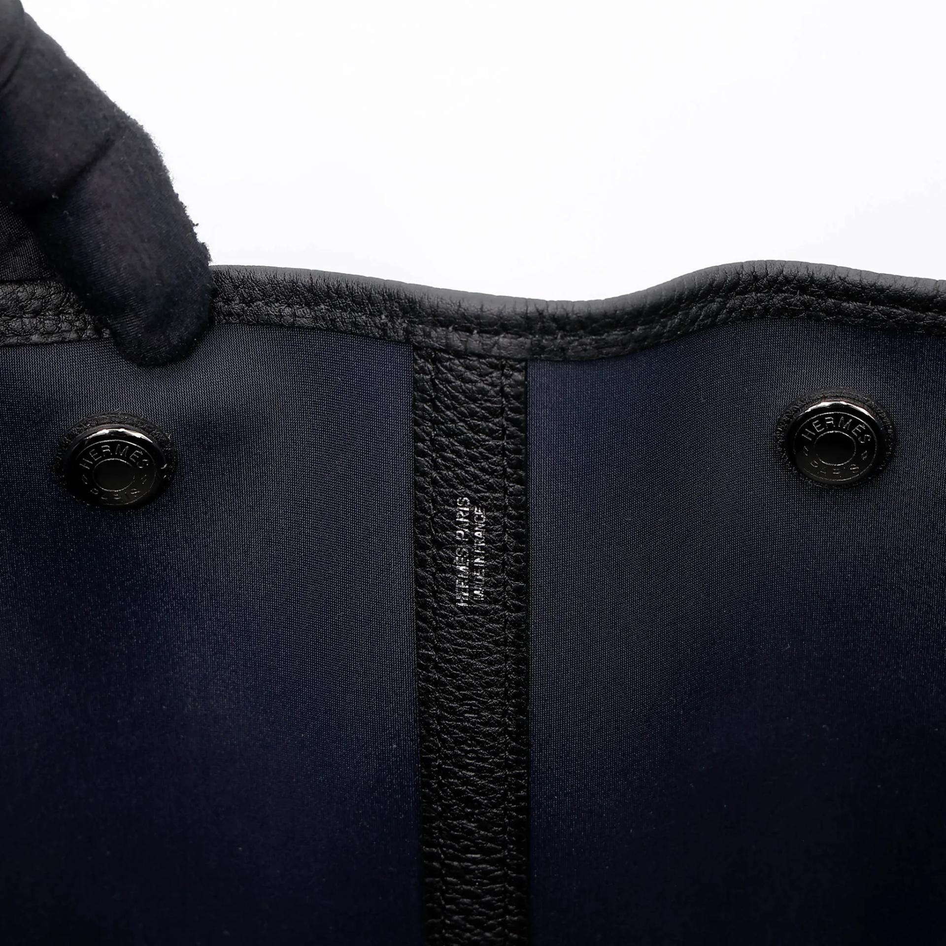Unused ( Rank NS ) HERMÈS Garden Party 49 Noir (89) Toile H canvas Negonda Palladium hardware D (2019) - 15