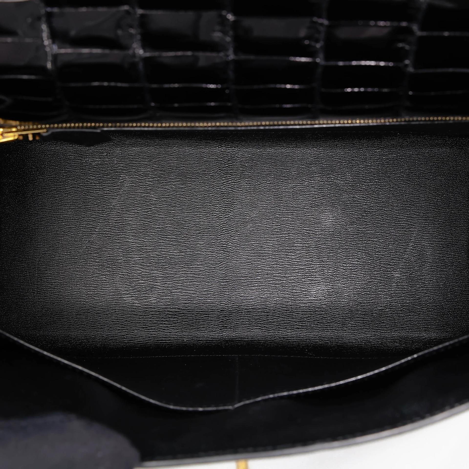 Very Good ( Rank A) HERMÈS Kelly 28 Sellier Noir (89) Shiny Niloticus Crocodile Gold hardware X (2016) - 28