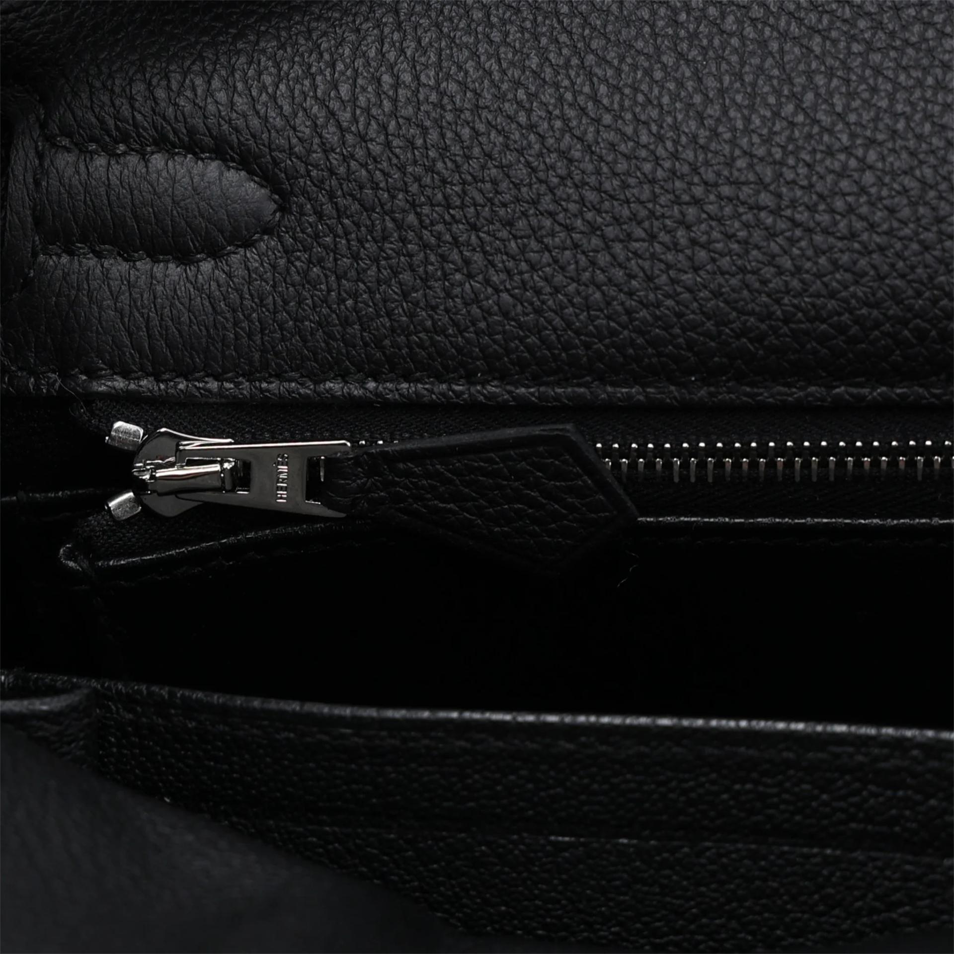 Brand New ( Rank N ) HERMÈS Kelly 25 Noir (89) Togo Brushed Palladium K (2025) - 14