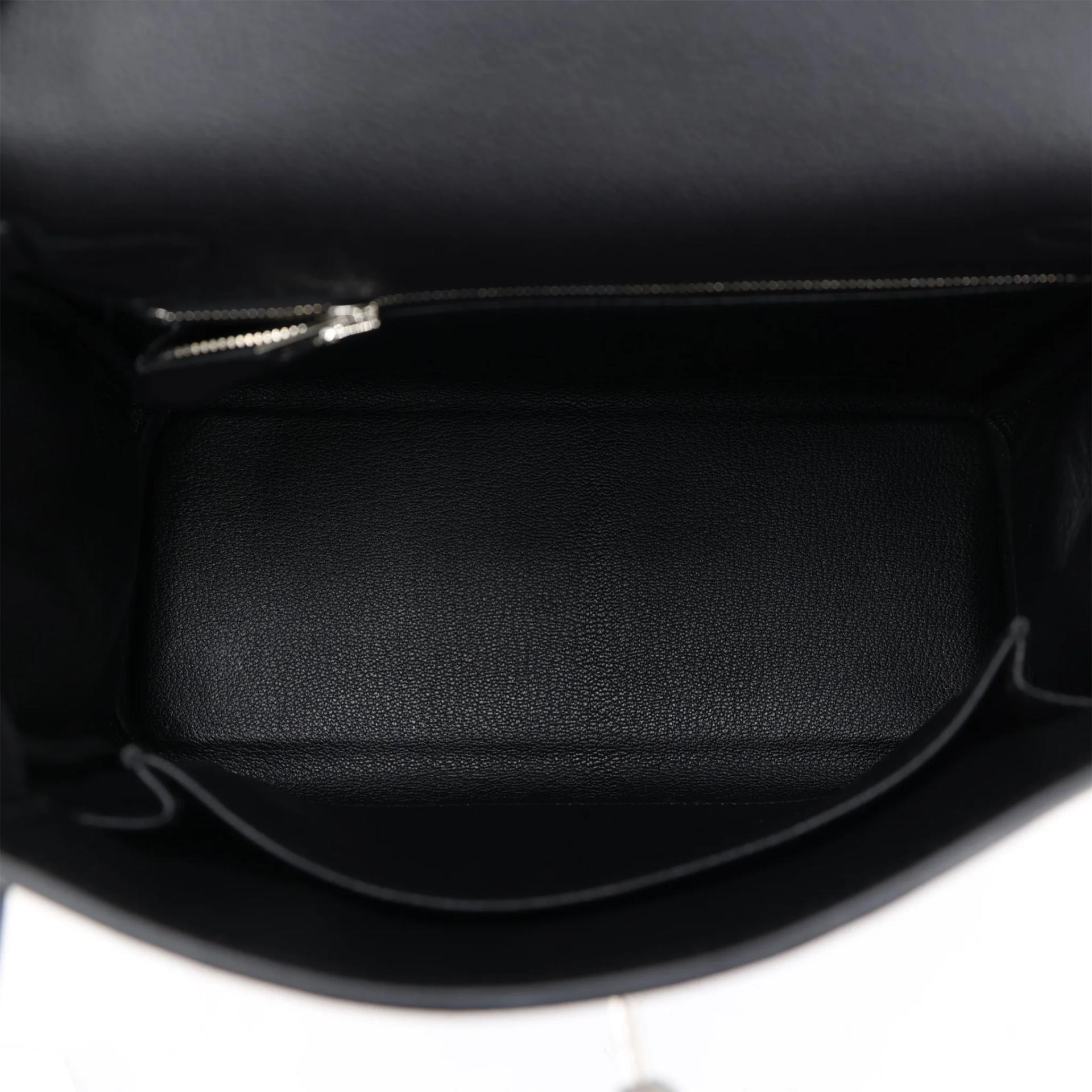 Brand New ( Rank N ) HERMÈS Kelly 25 Noir (89) Togo Brushed Palladium K (2025) - 11