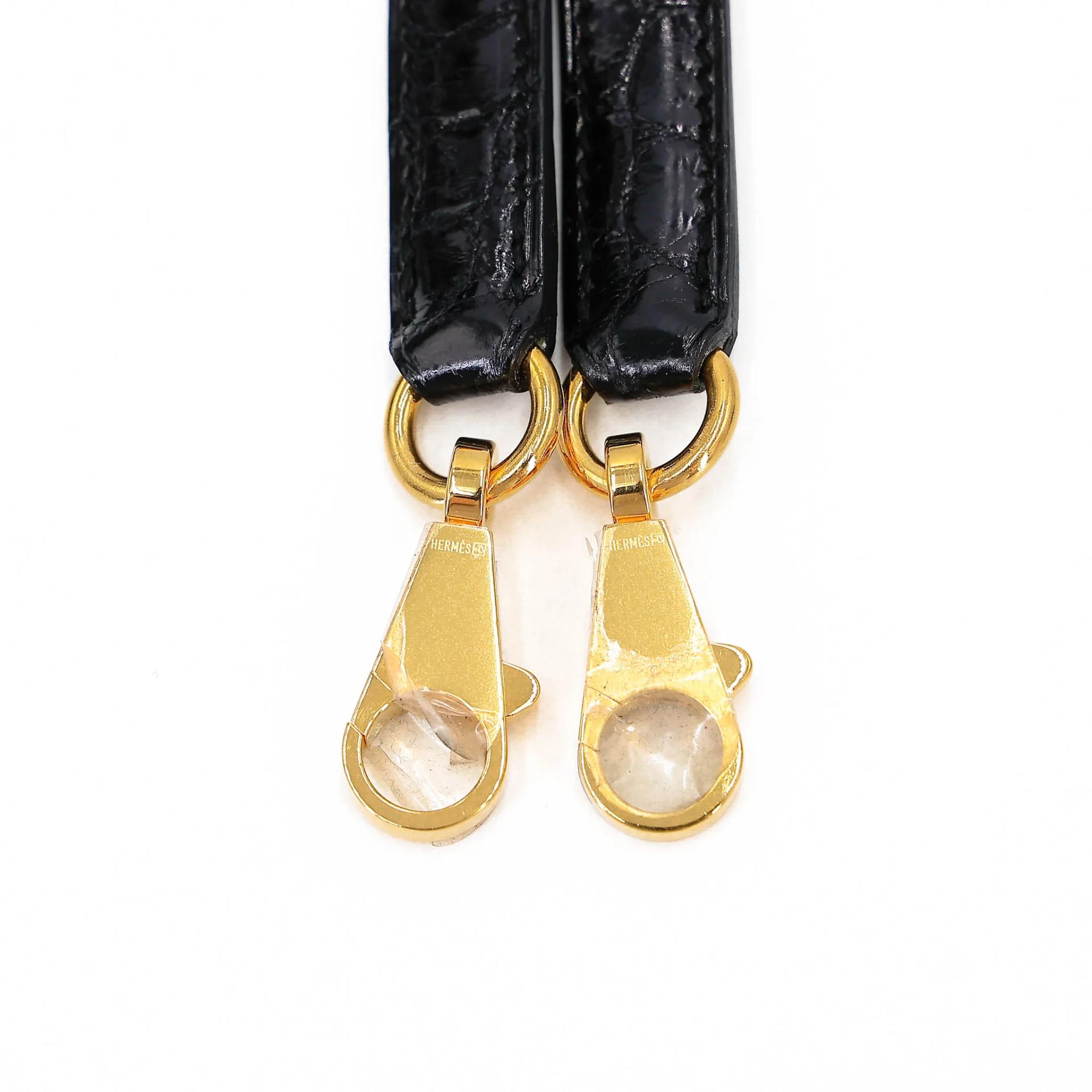 Very Good ( Rank A) HERMÈS Kelly 28 Sellier Noir (89) Shiny Niloticus Crocodile Gold hardware X (2016) - 30