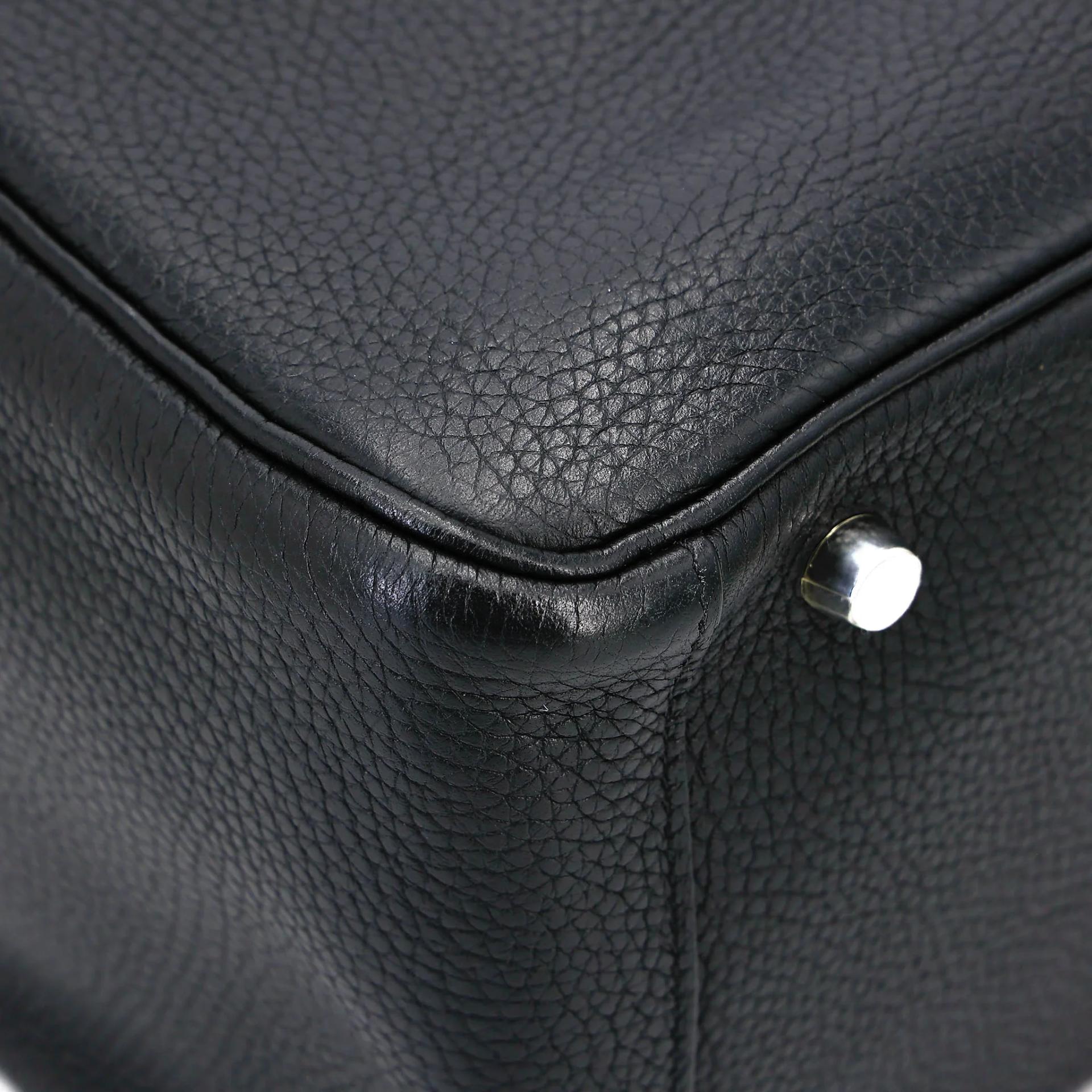 Very Good ( Rank A) HERMÈS Lindy 30 Noir (89) Clemence Palladium hardware C (2018) - 11