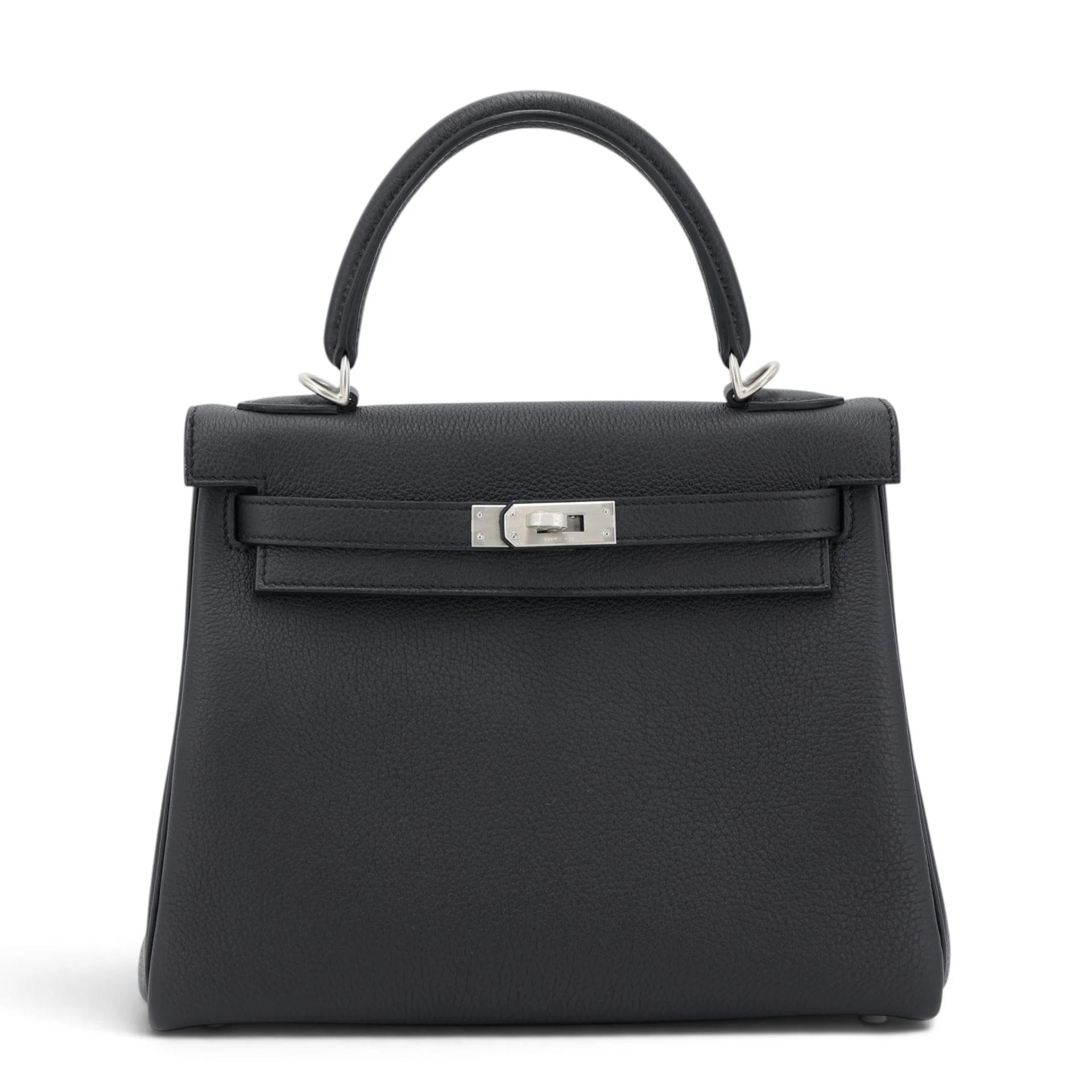 Brand New ( Rank N ) HERMÈS Kelly 25 Noir (89) Togo Brushed Palladium K (2025) - 1