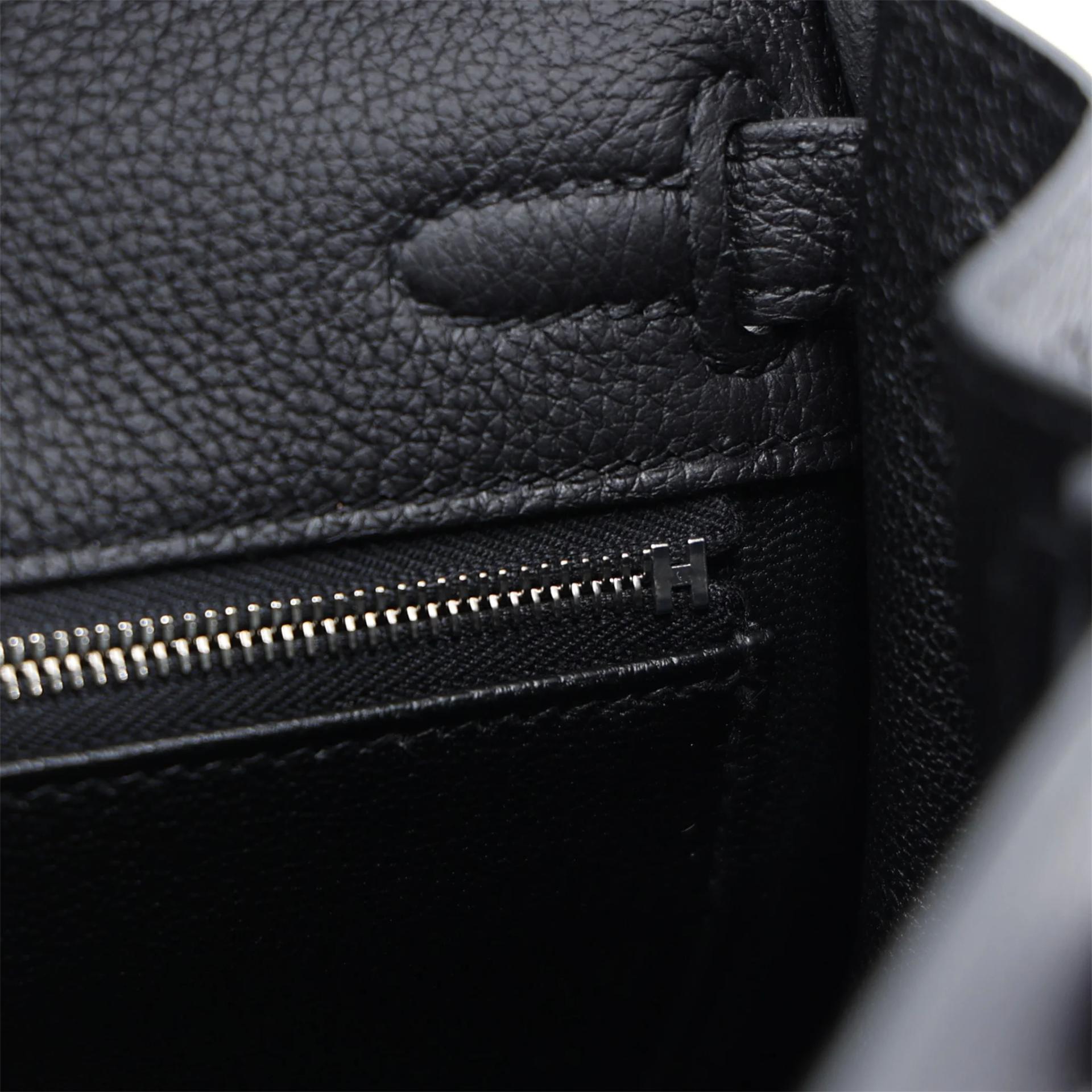 Brand New ( Rank N ) HERMÈS Kelly 25 Noir (89) Togo Brushed Palladium K (2025) - 15