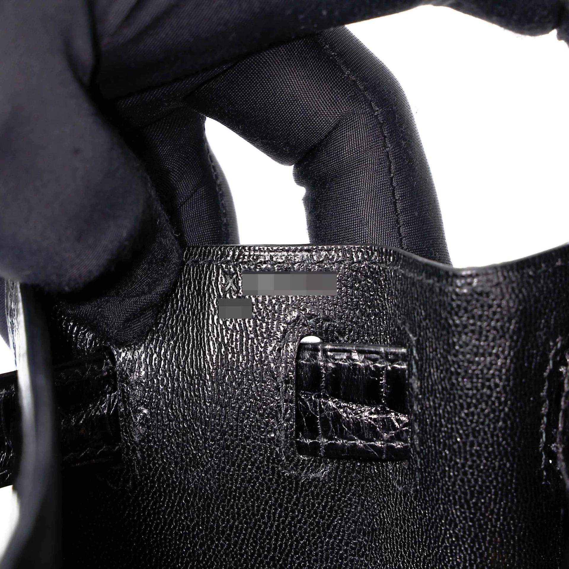 Very Good ( Rank A) HERMÈS Kelly 28 Sellier Noir (89) Shiny Niloticus Crocodile Gold hardware X (2016) - 23