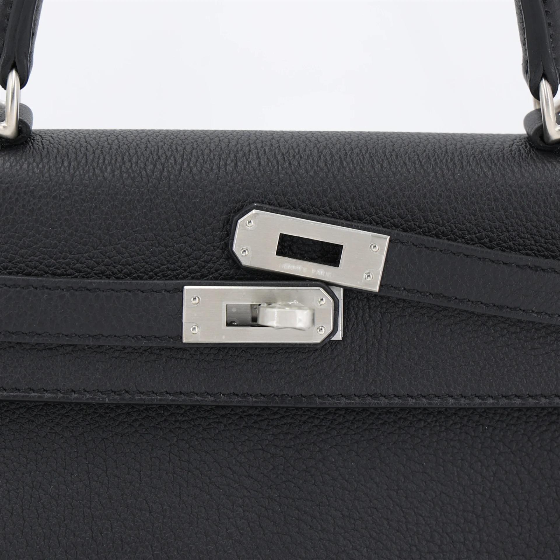 Brand New ( Rank N ) HERMÈS Kelly 25 Noir (89) Togo Brushed Palladium K (2025) - 8