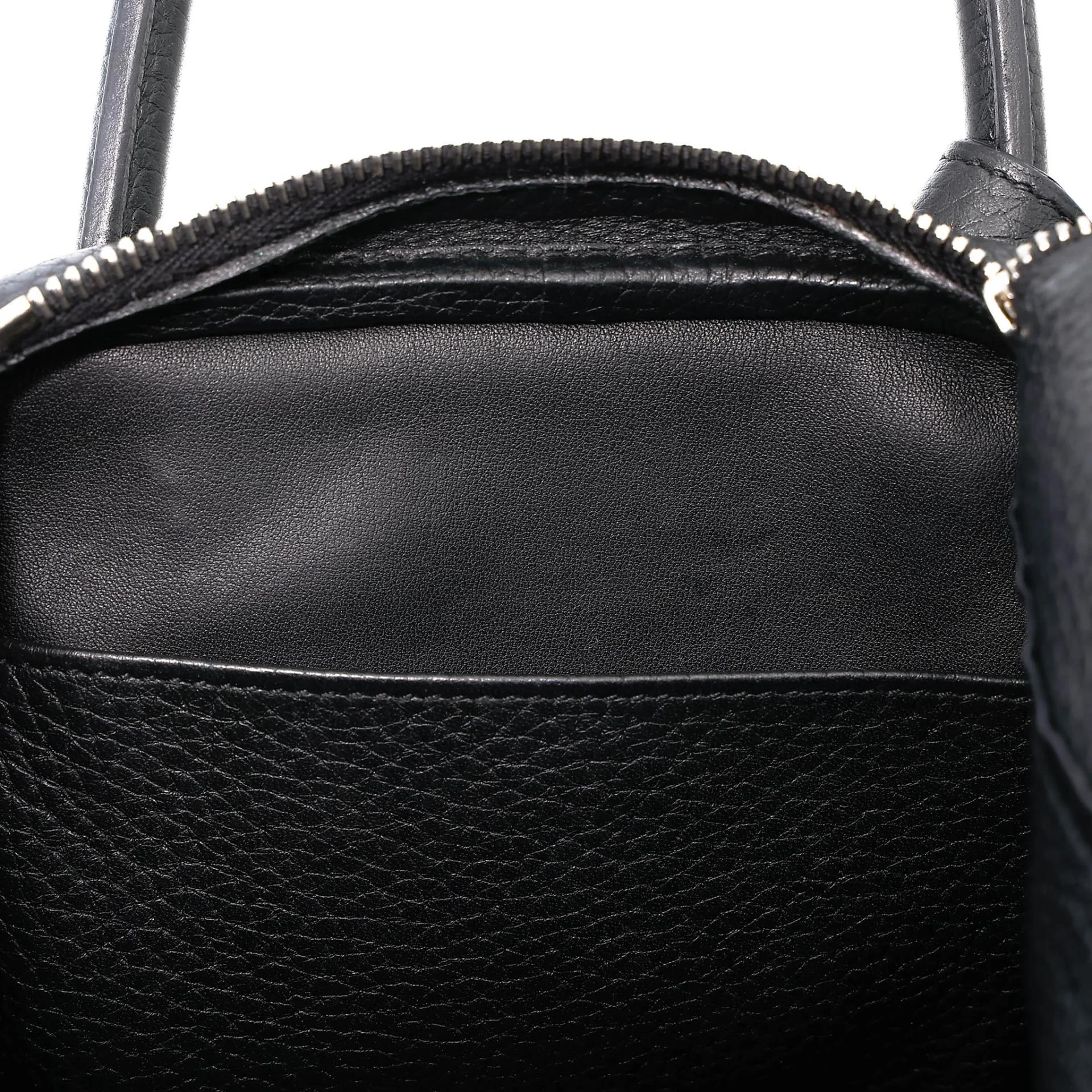 Very Good ( Rank A) HERMÈS Lindy 30 Noir (89) Clemence Palladium hardware C (2018) - 21