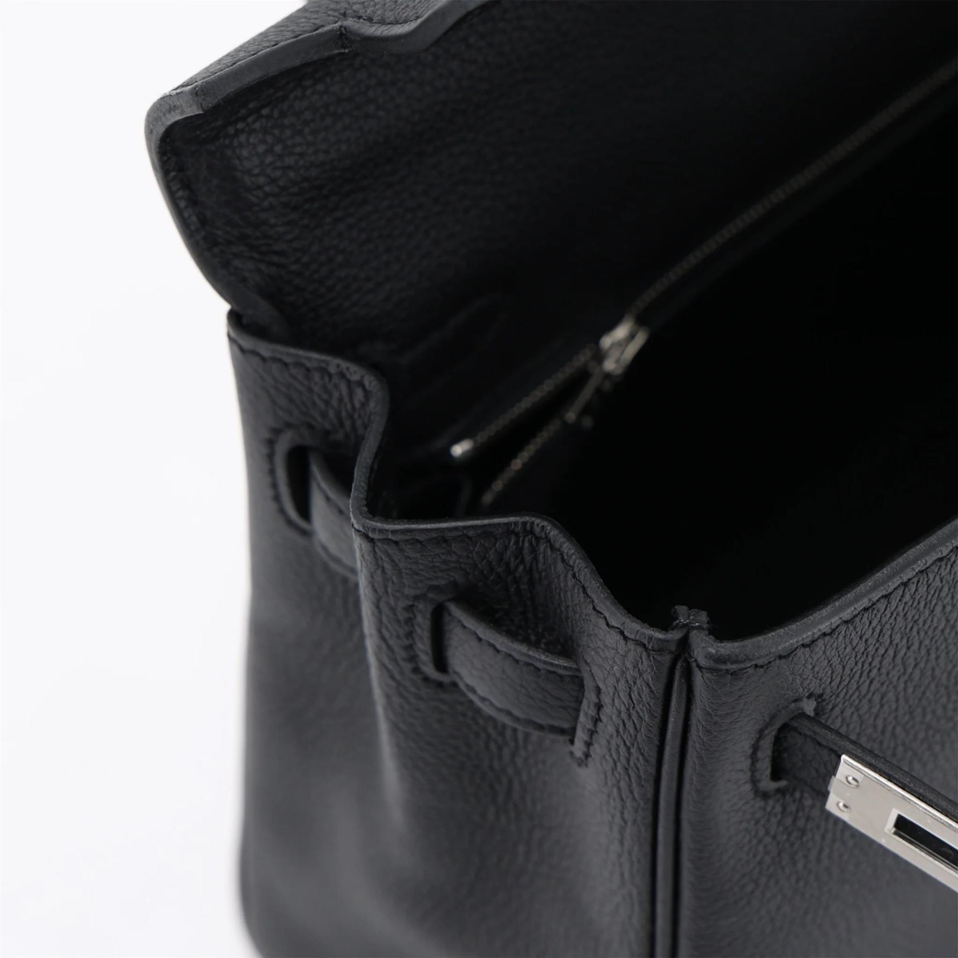 Brand New ( Rank N ) HERMÈS Kelly 25 Noir (89) Togo Brushed Palladium K (2025) - 12