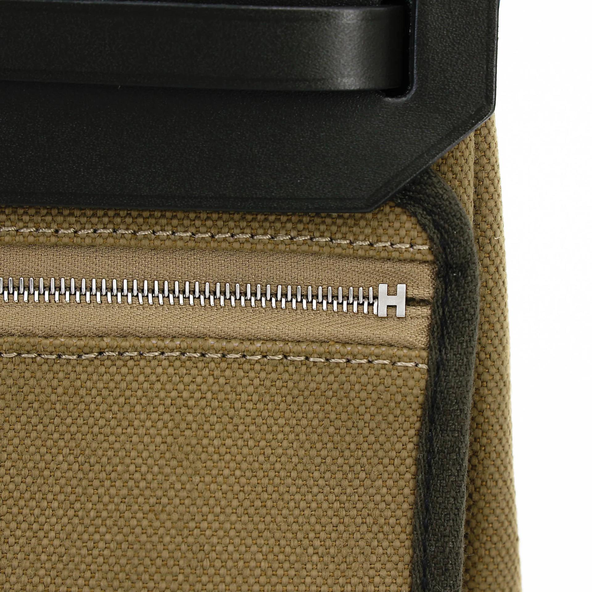 Brand New ( Rank N ) HERMÈS Herbag Zip Mini 20 Vert Olive (61) Toile H canvas Vache Hunter Palladium hardware G (2026) - 10