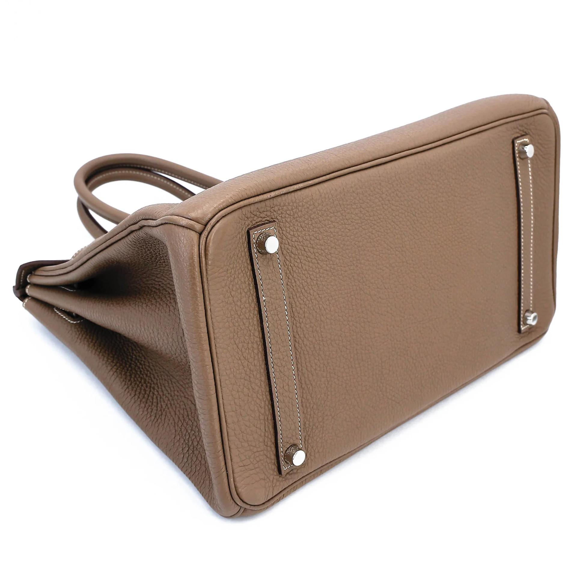 Very Good ( Rank A) HERMÈS Birkin 35 Etoupe (18) Togo Palladium hardware Square O (2011) - 5