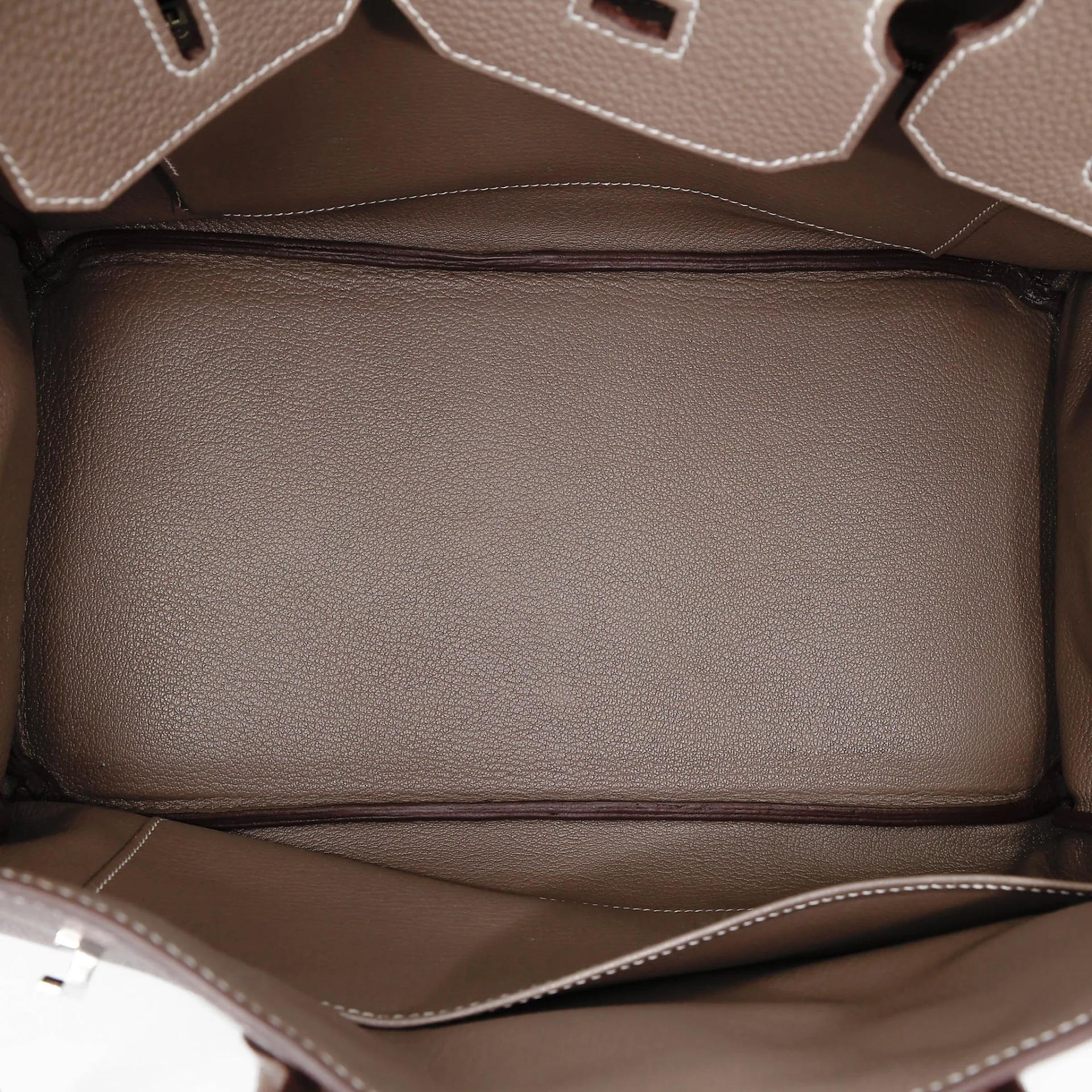 Very Good ( Rank A) HERMÈS Birkin 35 Etoupe (18) Togo Palladium hardware Square O (2011) - 25