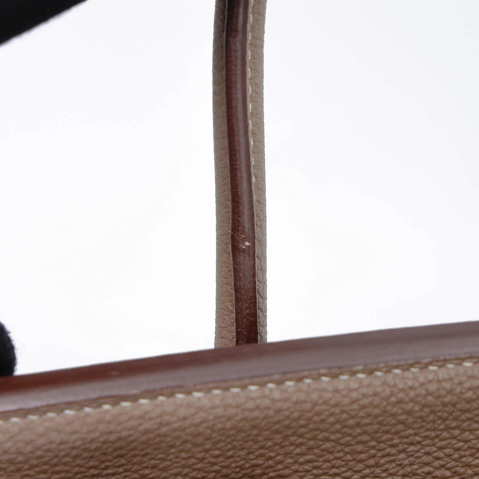 Very Good ( Rank A) HERMÈS Birkin 35 Etoupe (18) Togo Palladium hardware Square O (2011) - 24