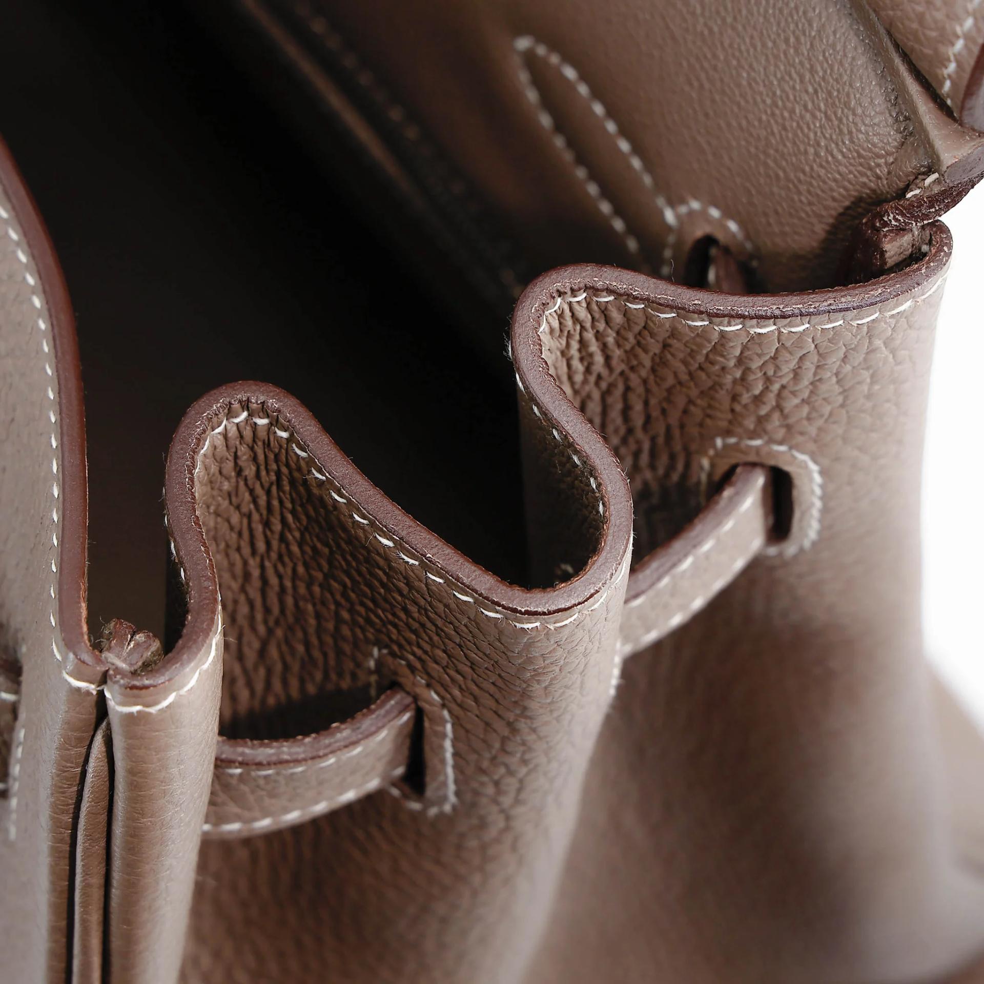 Very Good ( Rank A) HERMÈS Birkin 35 Etoupe (18) Togo Palladium hardware Square O (2011) - 21