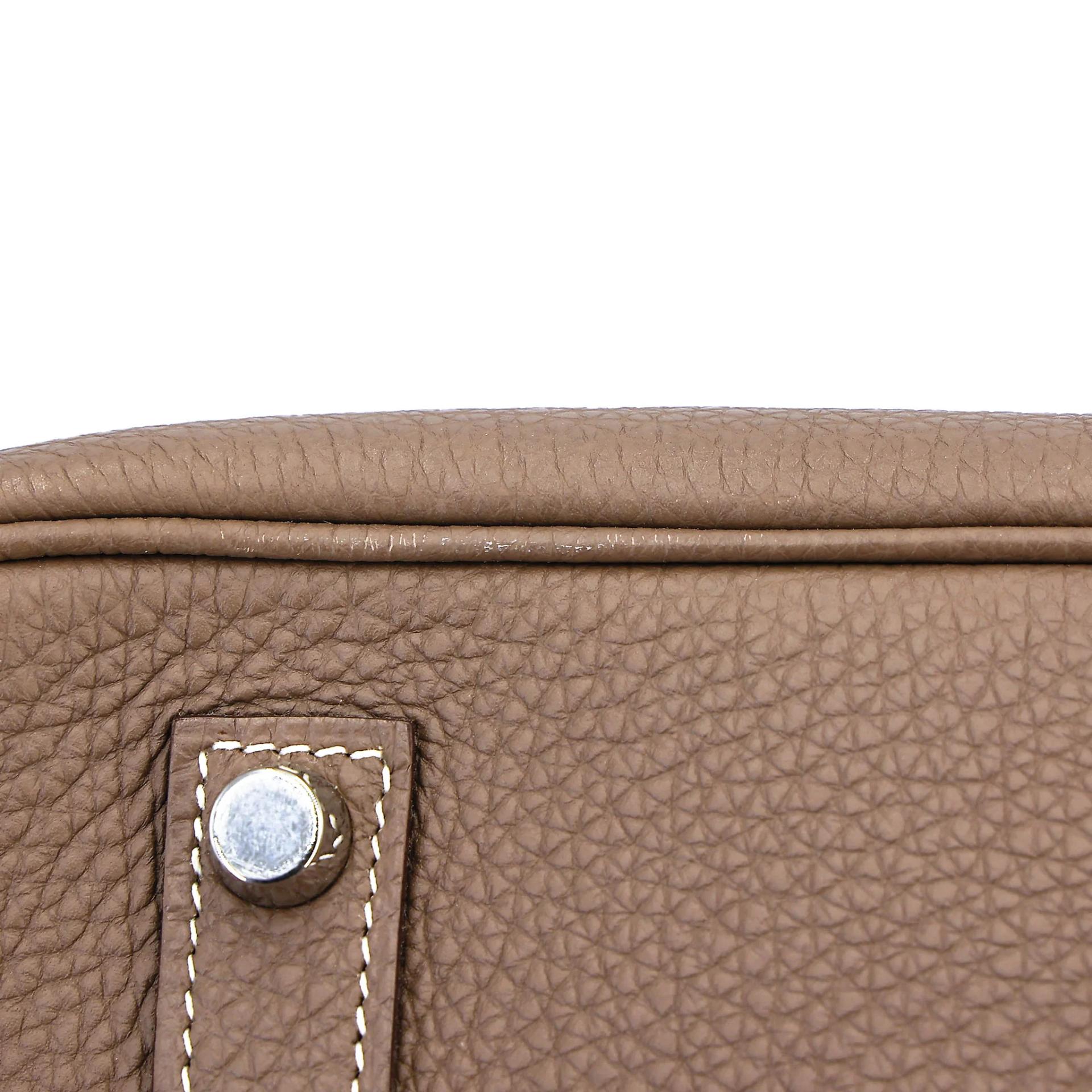 Very Good ( Rank A) HERMÈS Birkin 35 Etoupe (18) Togo Palladium hardware Square O (2011) - 13