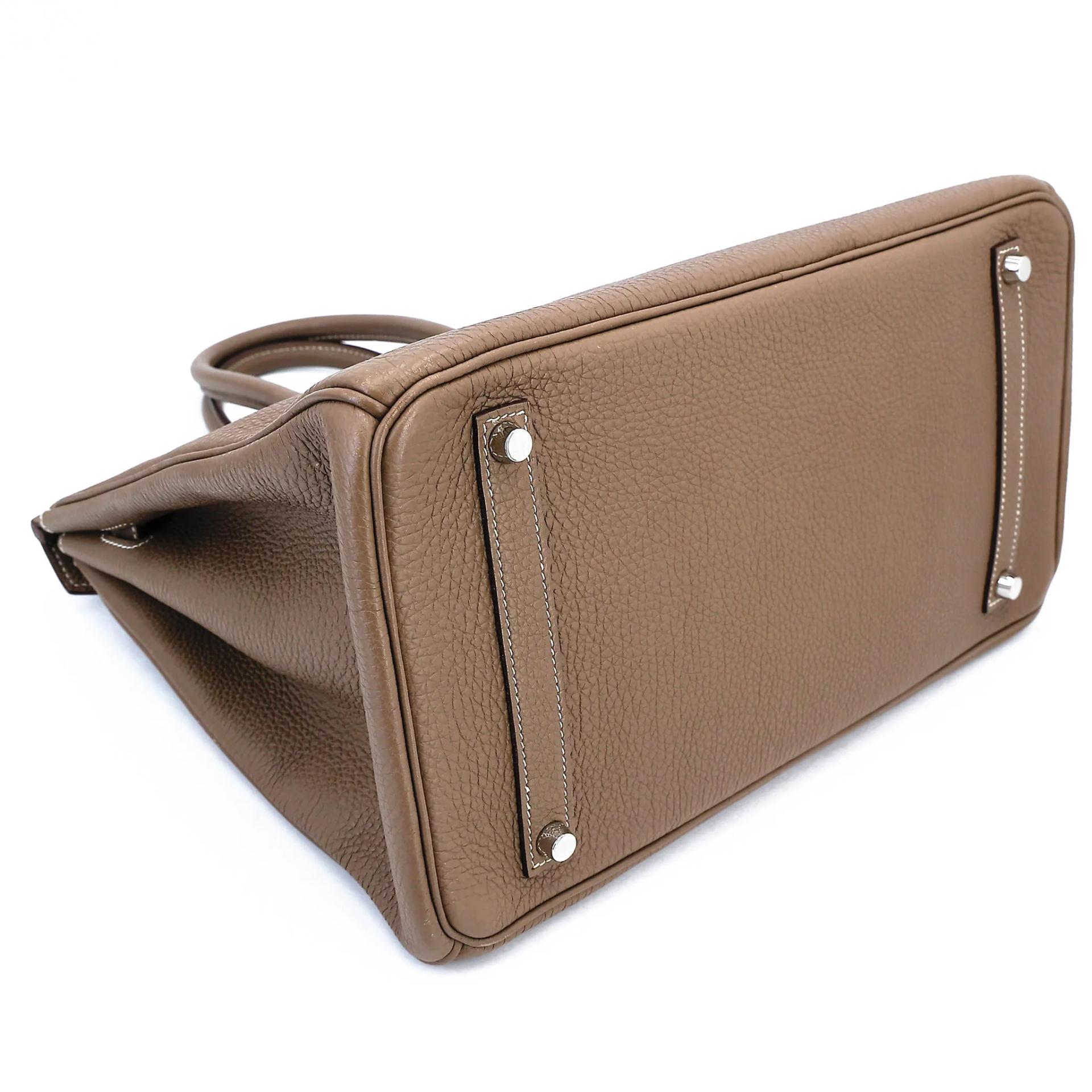Very Good ( Rank A) HERMÈS Birkin 35 Etoupe (18) Togo Palladium hardware Square O (2011) - 7