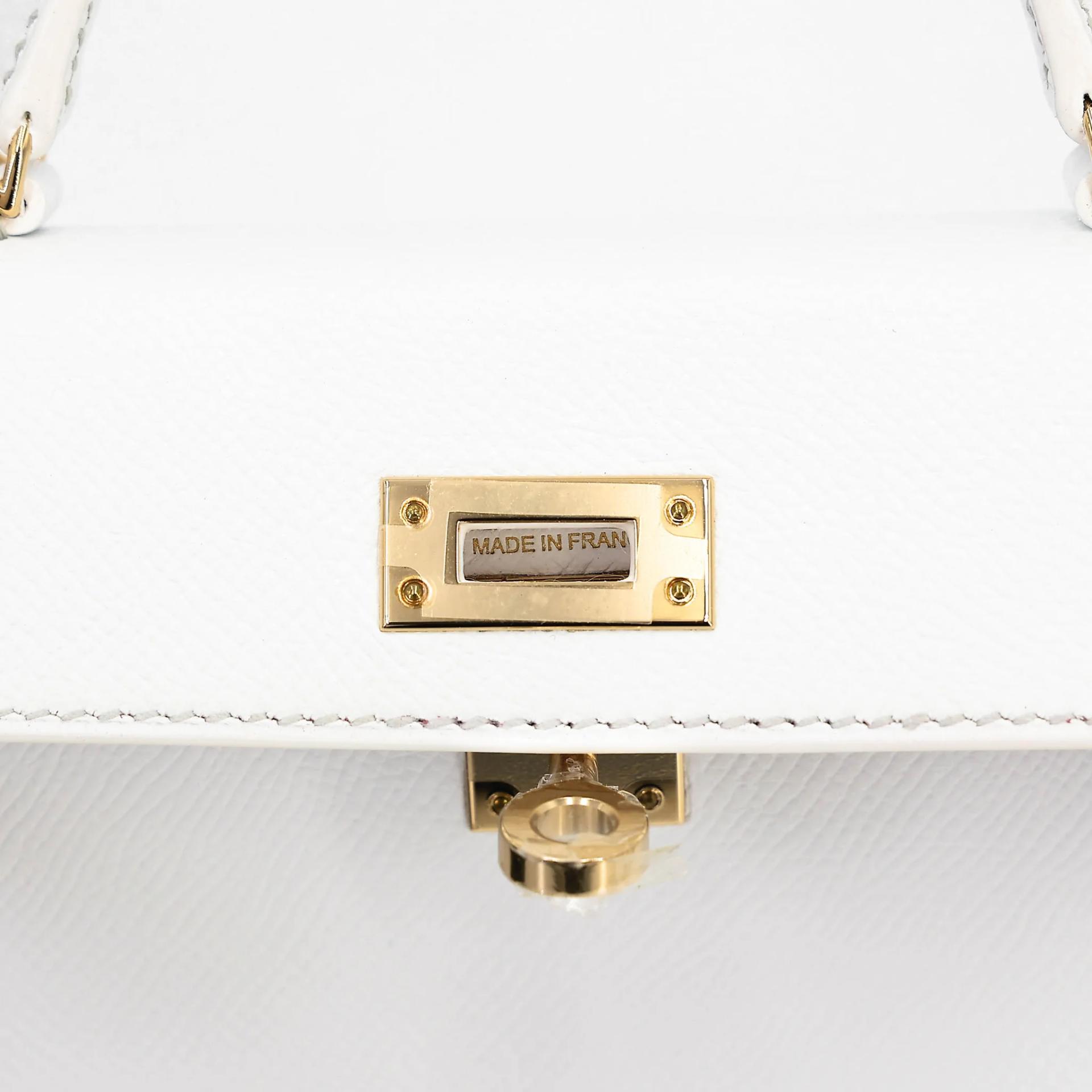 Unused ( Rank NS ) HERMÈS Mini Kelly II HSS White (01) Rose Purple (L3) Epsom Permabrass hardware Y (2020) - 10