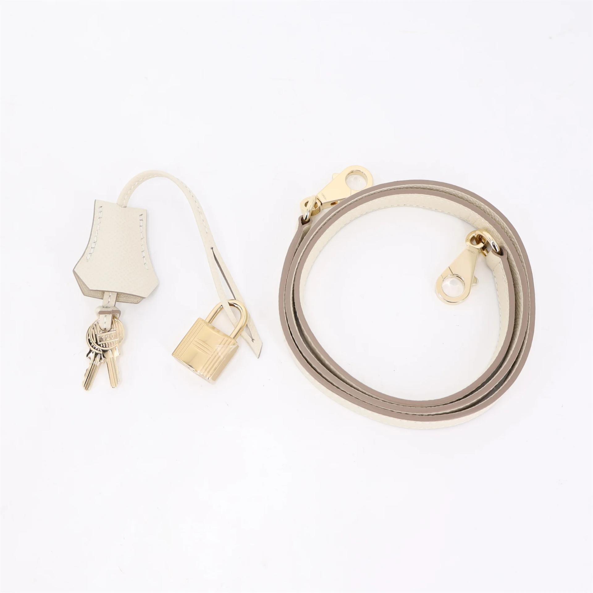 Excellent ( Rank SA ) HERMÈS Kelly 25 Sellier Craie (10) Epsom Permabrass hardware G (2026) - 18